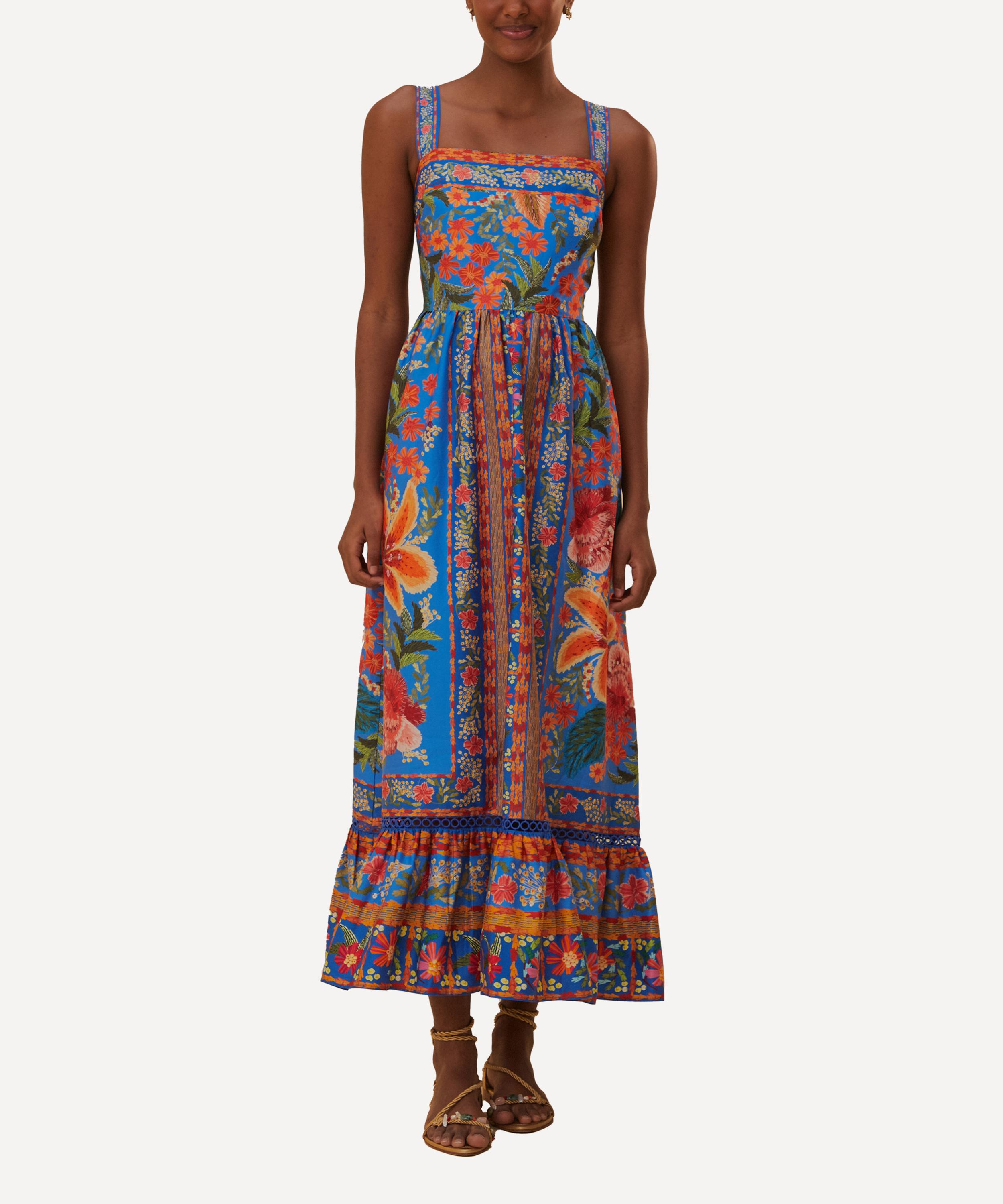 FARM Rio - Stitched Garden Blue Maxi-Dress image number 1