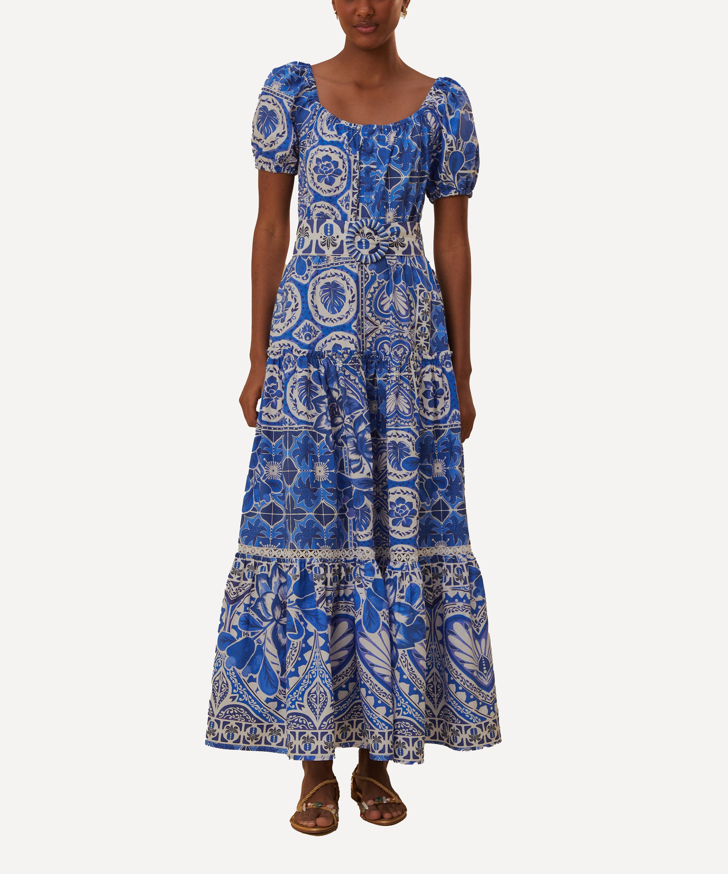 FARM Rio - Blue Tile Dream Maxi Dress image number 1