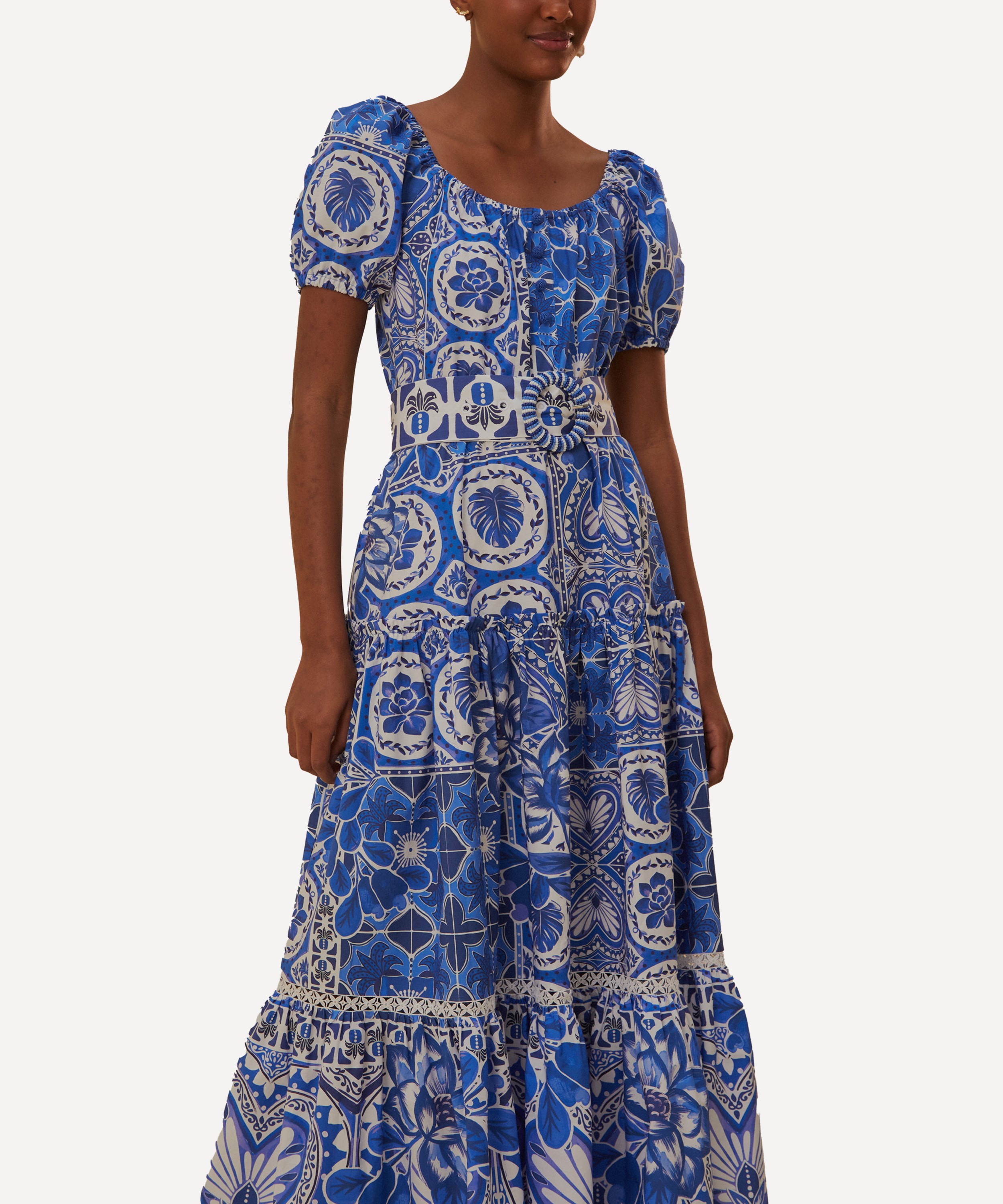 FARM Rio - Blue Tile Dream Maxi Dress image number 3