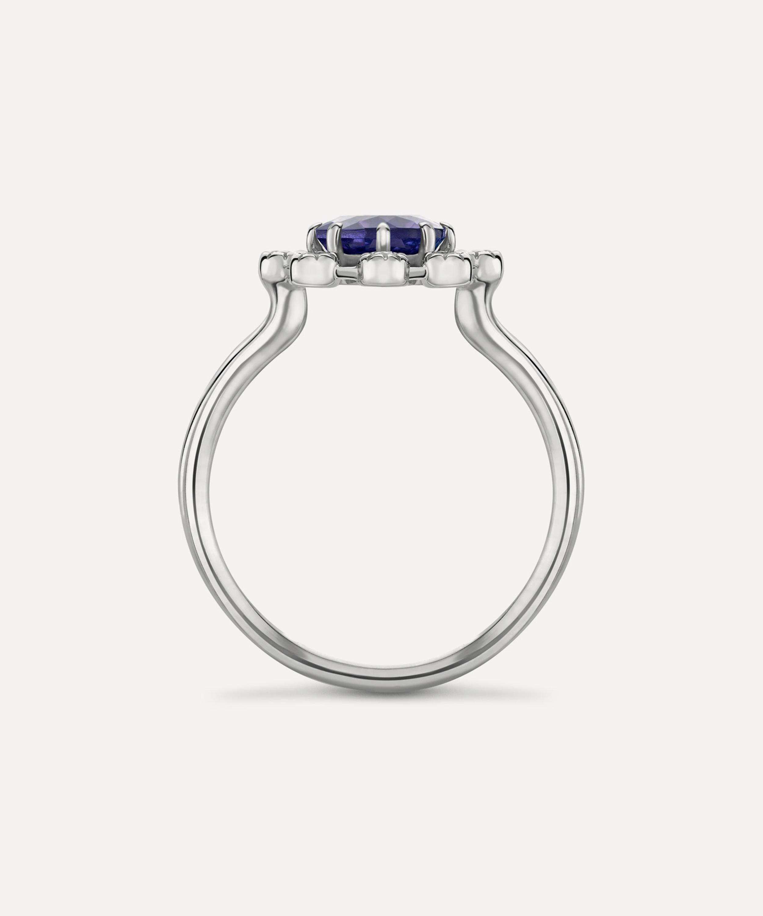 Dinny Hall - 14ct White Gold Celandine Tanzanite and Diamond Ring image number 2