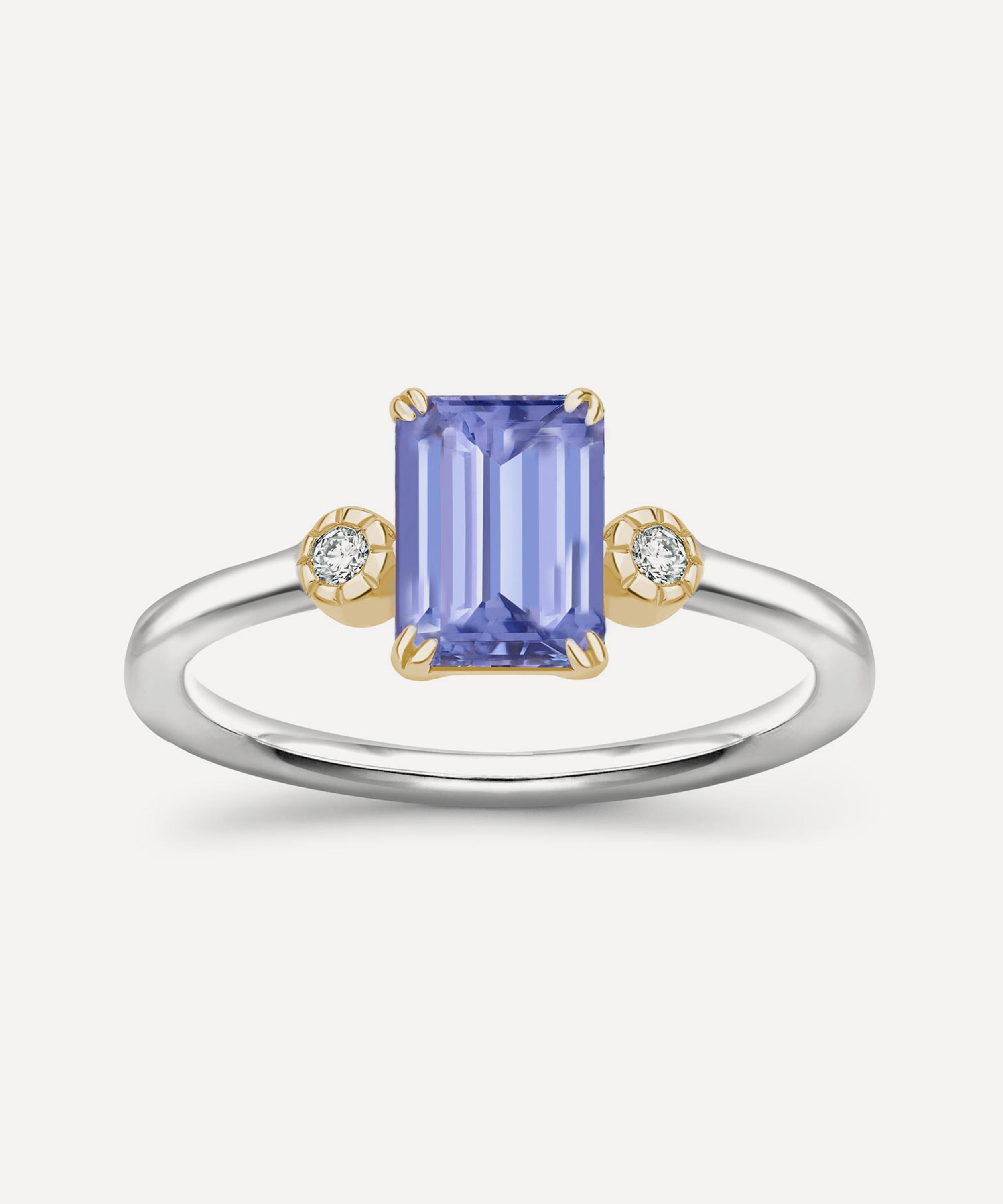 Dinny Hall - 14ct White Gold Violet Tanzanite and Diamond Ring