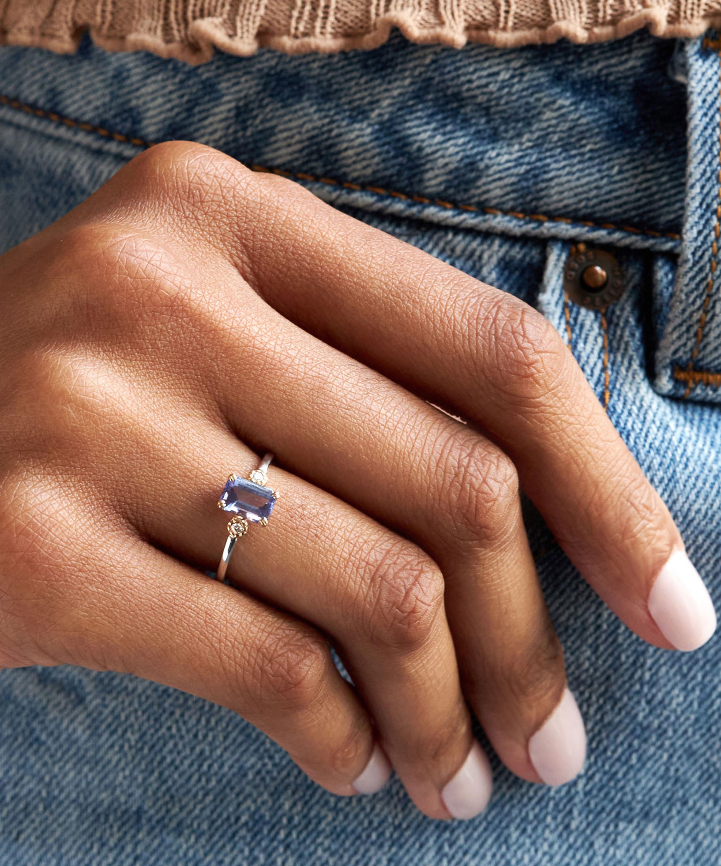 Dinny Hall - 14ct White Gold Violet Tanzanite and Diamond Ring image number 1