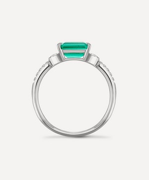 Dinny Hall - 14ct White Gold Betony Emerald and Diamond Ring image number 2