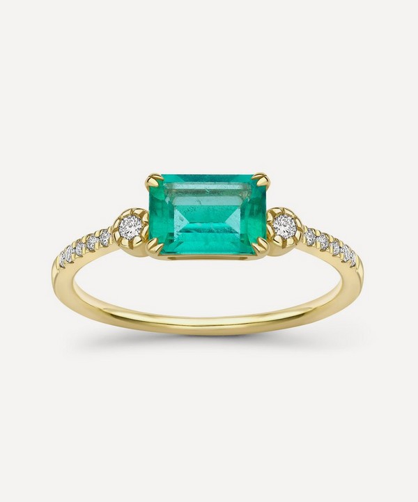 Dinny Hall - 14ct Gold Betony Emerald and Diamond Ring image number null
