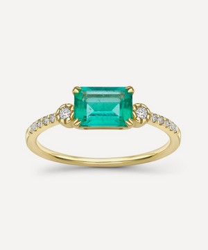 Dinny Hall - 14ct Gold Betony Emerald and Diamond Ring image number 0
