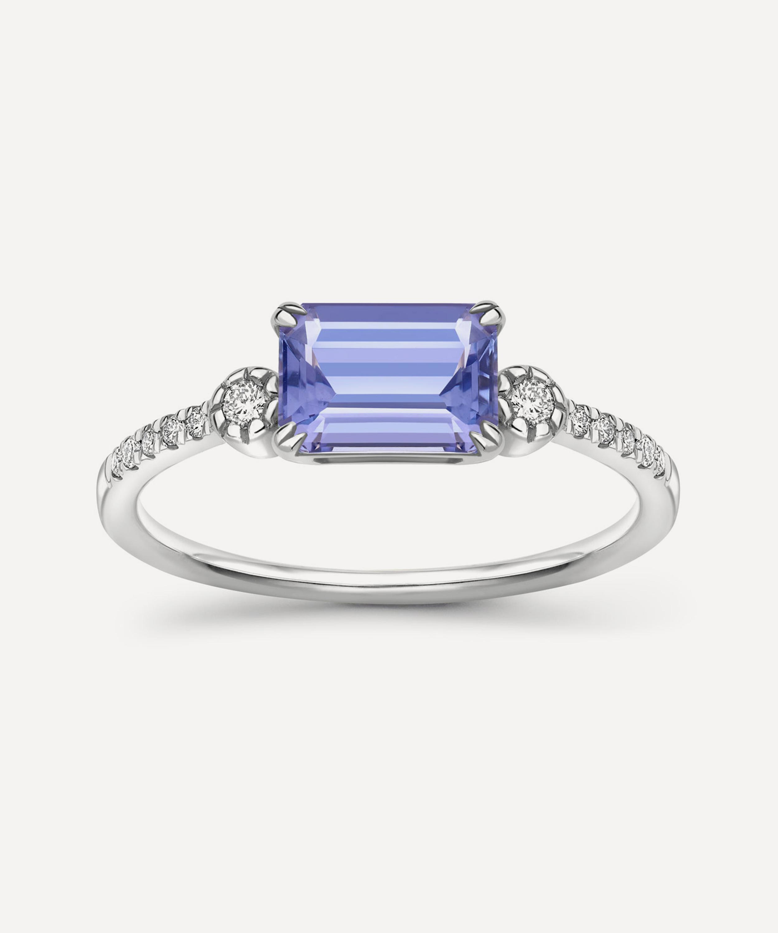 Dinny Hall - 14ct White Gold Betony Tanzanite and Diamond Ring image number 0