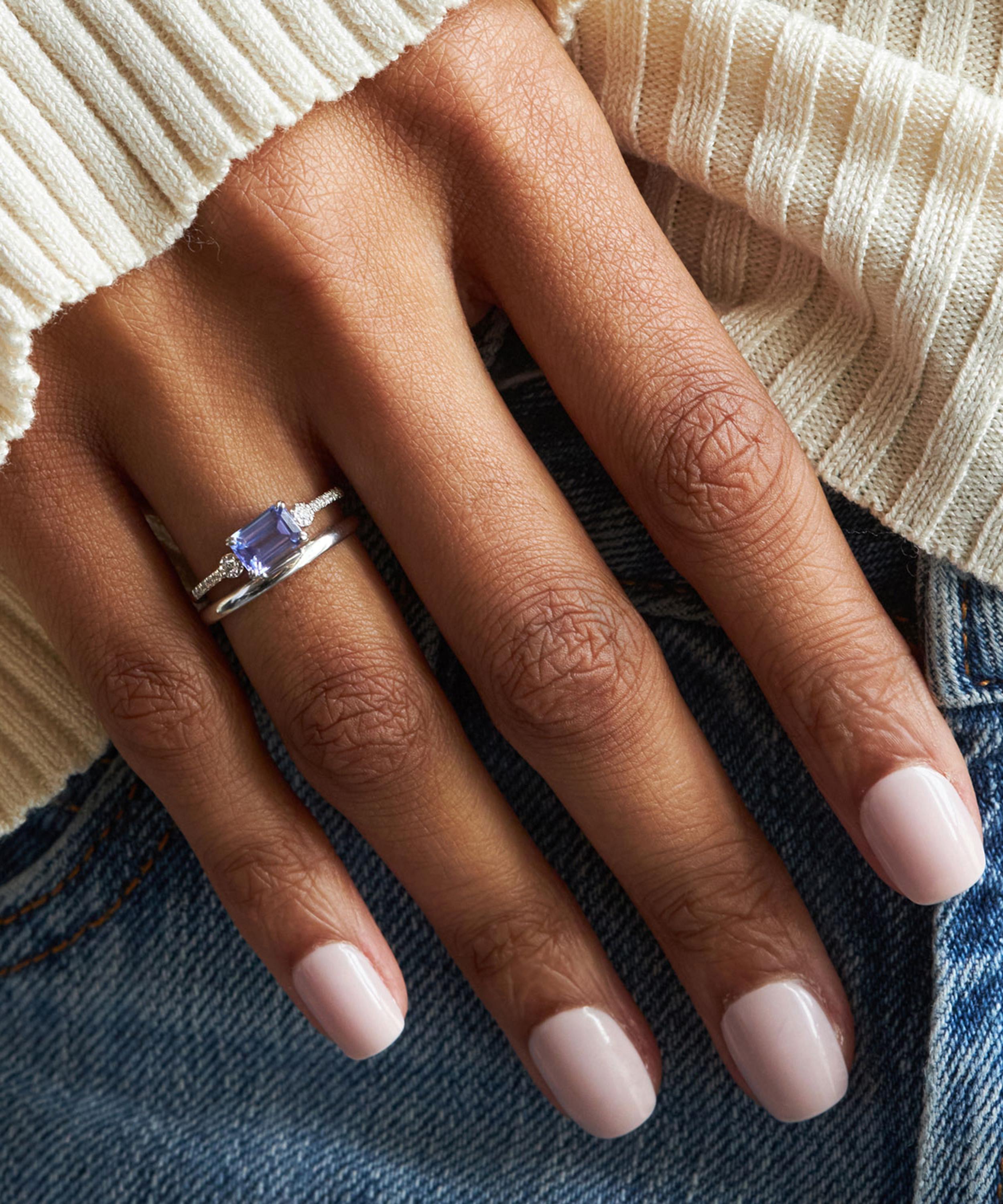 Dinny Hall - 14ct White Gold Betony Tanzanite and Diamond Ring image number 3