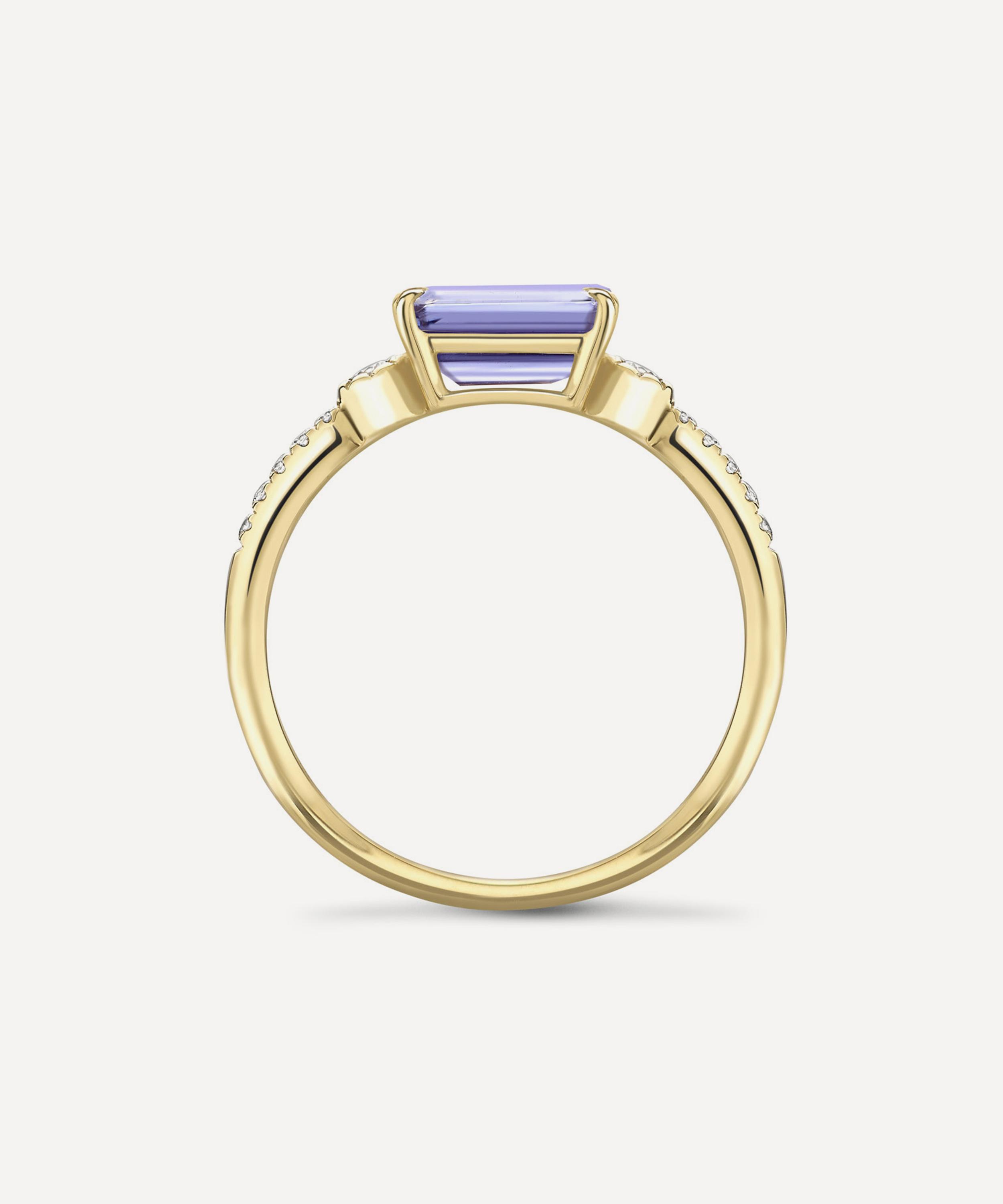 Dinny Hall - 14ct Gold Betony Tanzanite and Diamond Ring image number 2