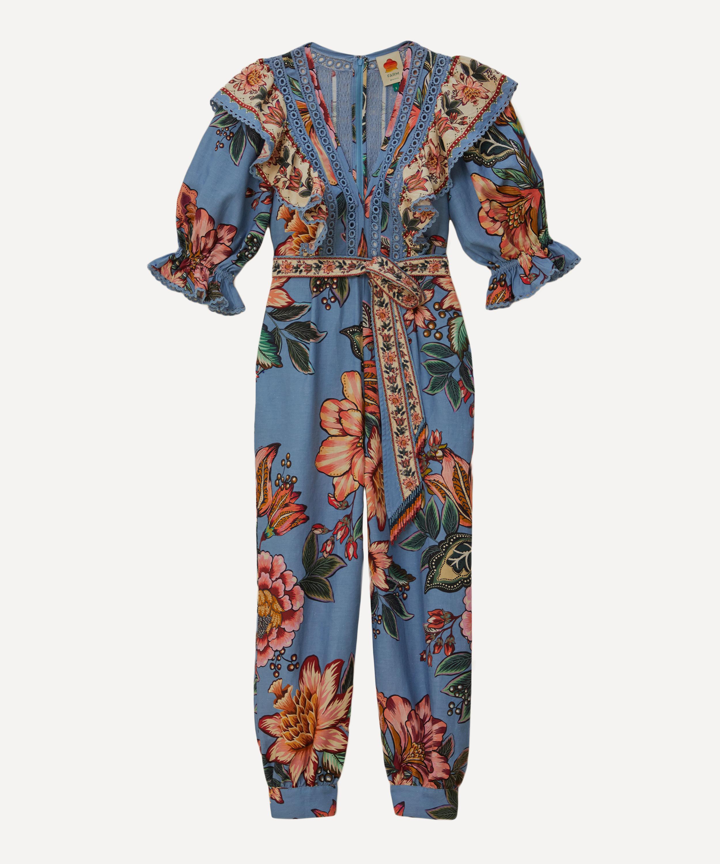 FARM Rio Wonderful Bouquet Blue Jumpsuit