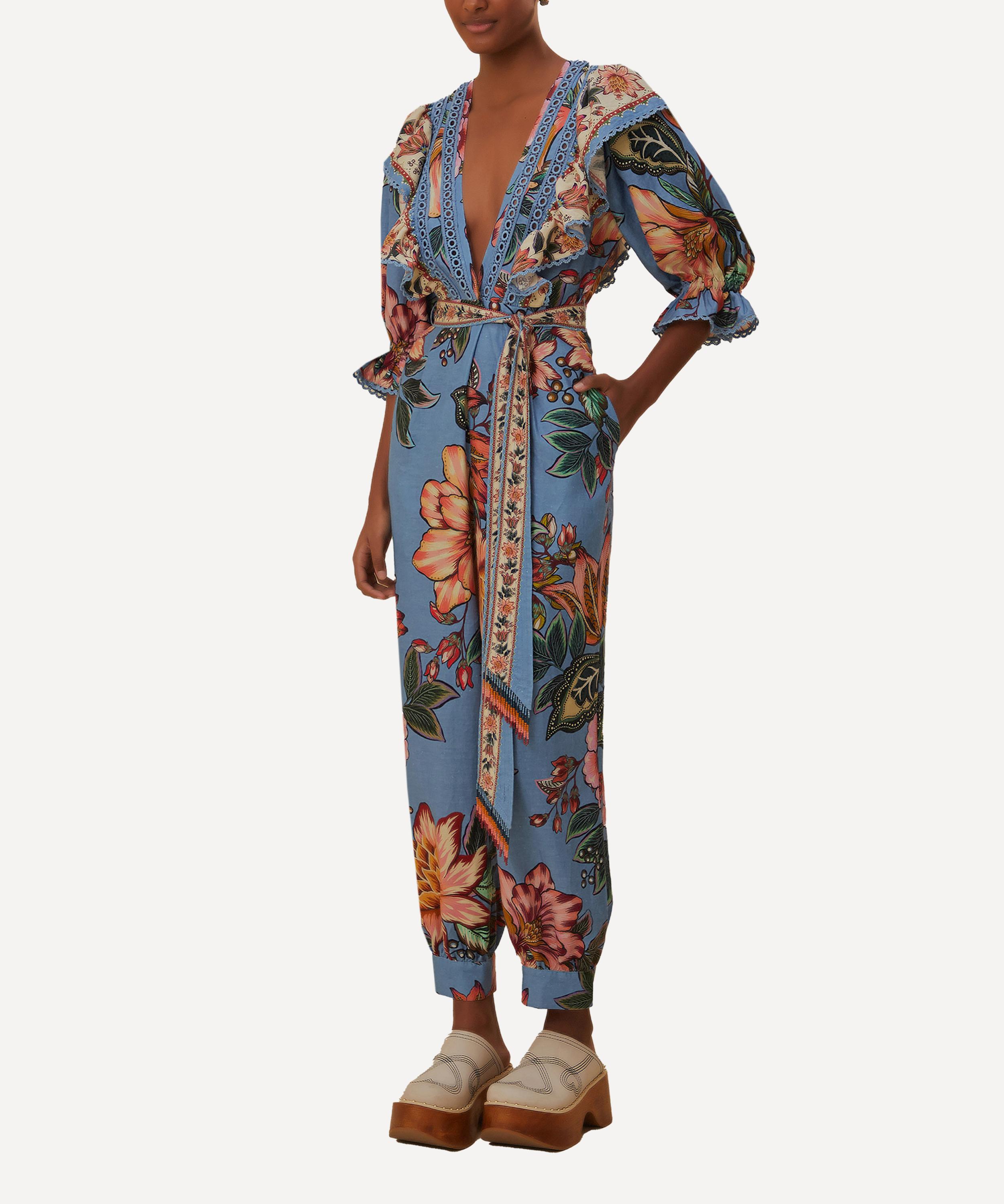 FARM Rio Wonderful Bouquet Blue Jumpsuit