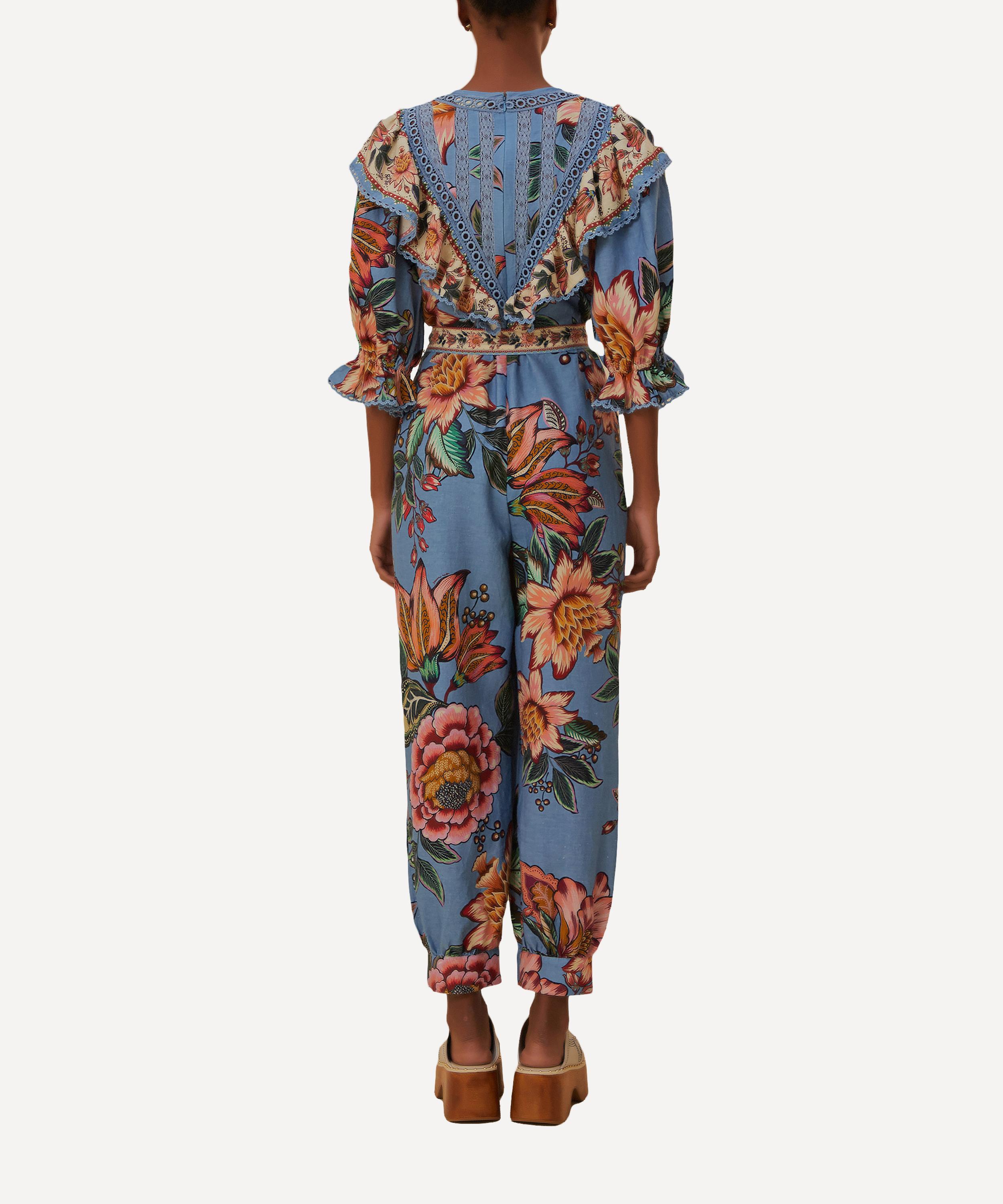 FARM Rio - Wonderful Bouquet Blue Jumpsuit  image number 2