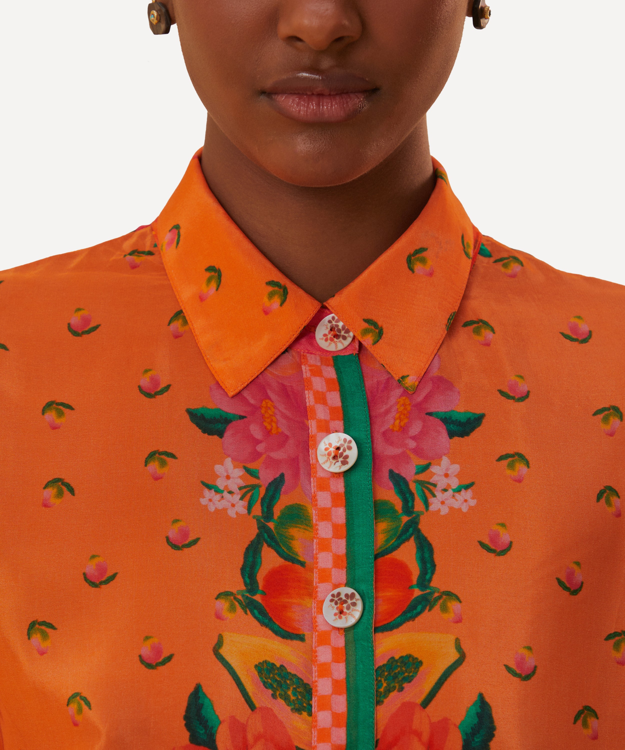 FARM Rio - Pink Fruit Garden Scarf Long-Sleeve Shirt image number 3