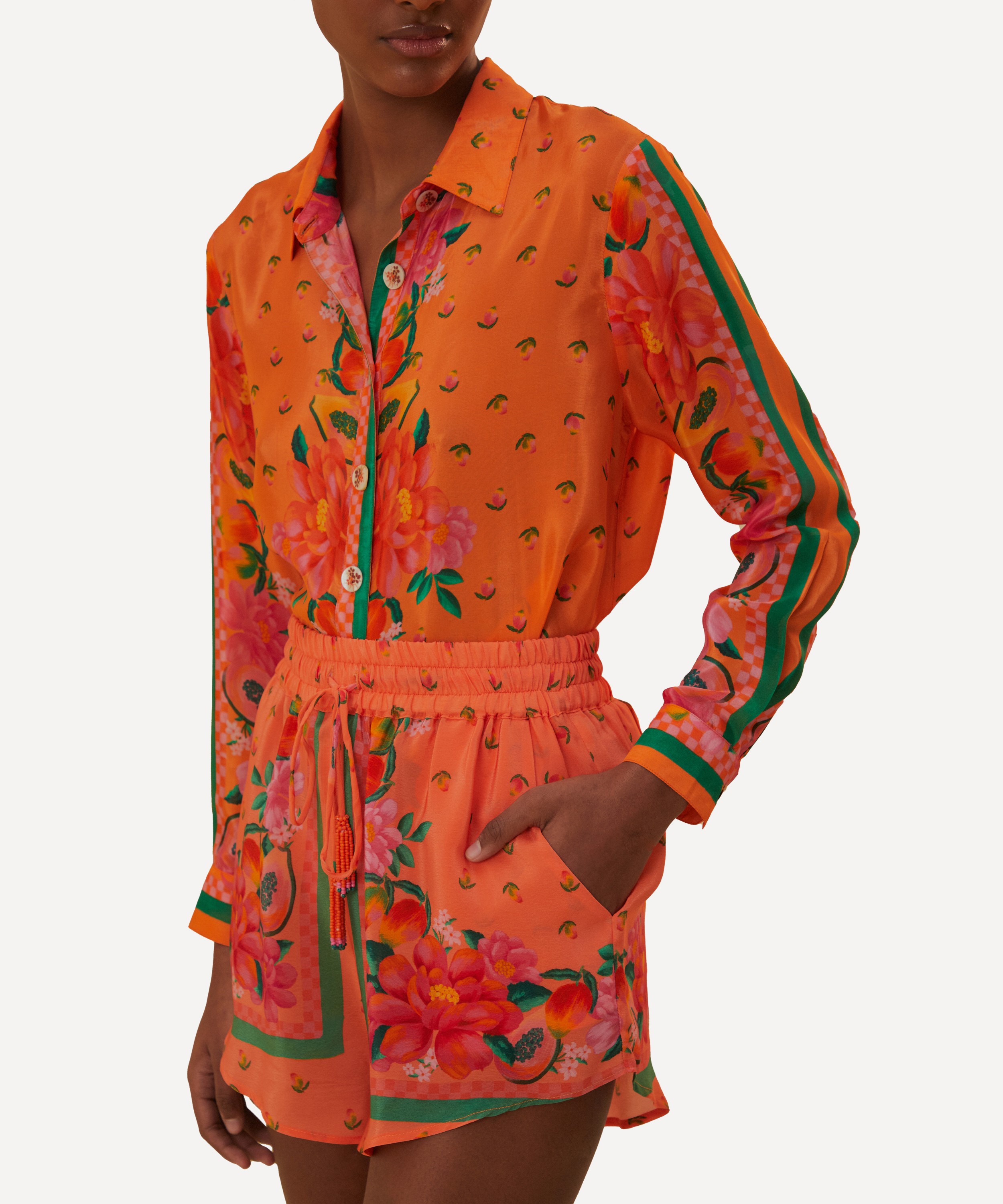 FARM Rio - Orange Fruit Garden Scarf Shorts image number 3