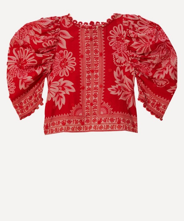FARM Rio - Flora Tapestry Red Blouse