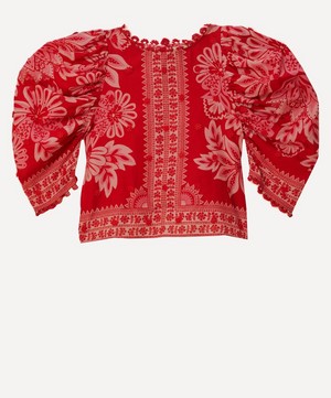 FARM Rio - Flora Tapestry Red Blouse image number 0