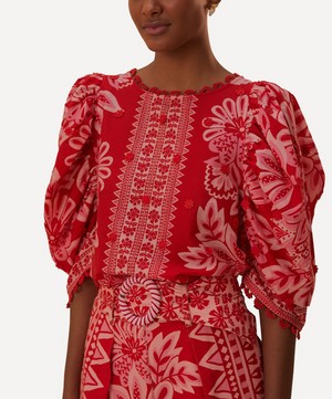 FARM Rio - Flora Tapestry Red Blouse image number 1
