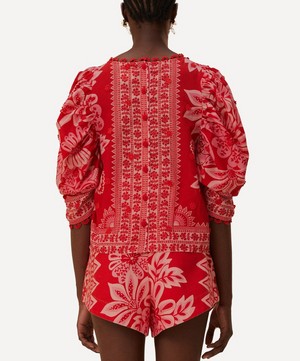 FARM Rio - Flora Tapestry Red Blouse image number 2