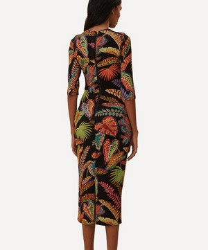 FARM Rio - Cool Foliage Black Jersey Midi-Dress image number 2