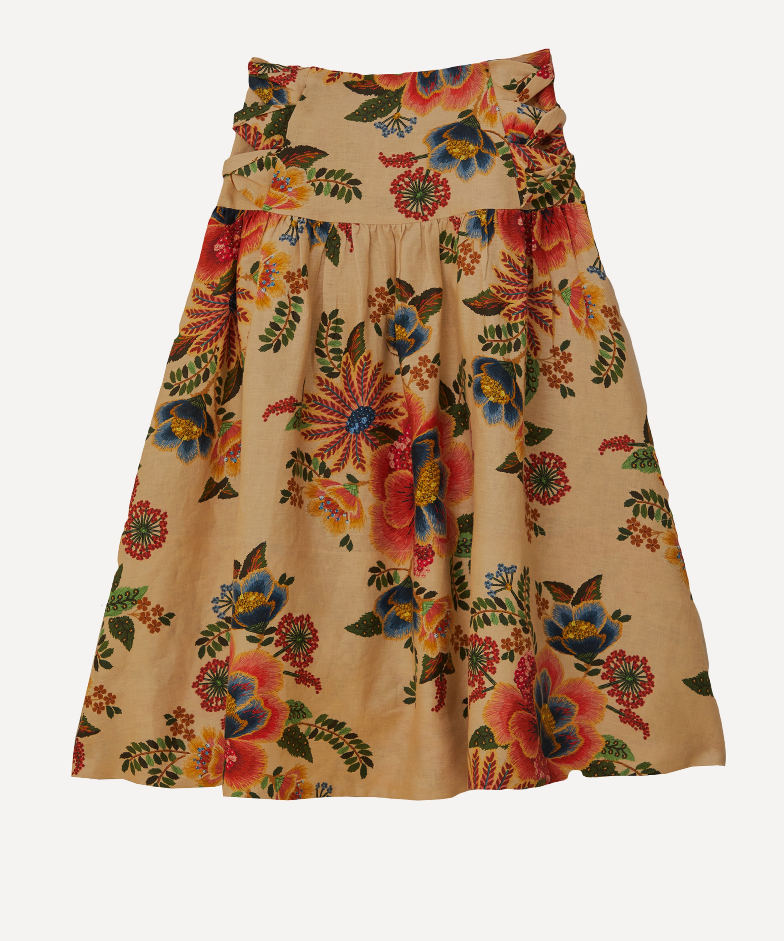 FARM Rio - Delicate Garden Cream Midi Skirt image number 0