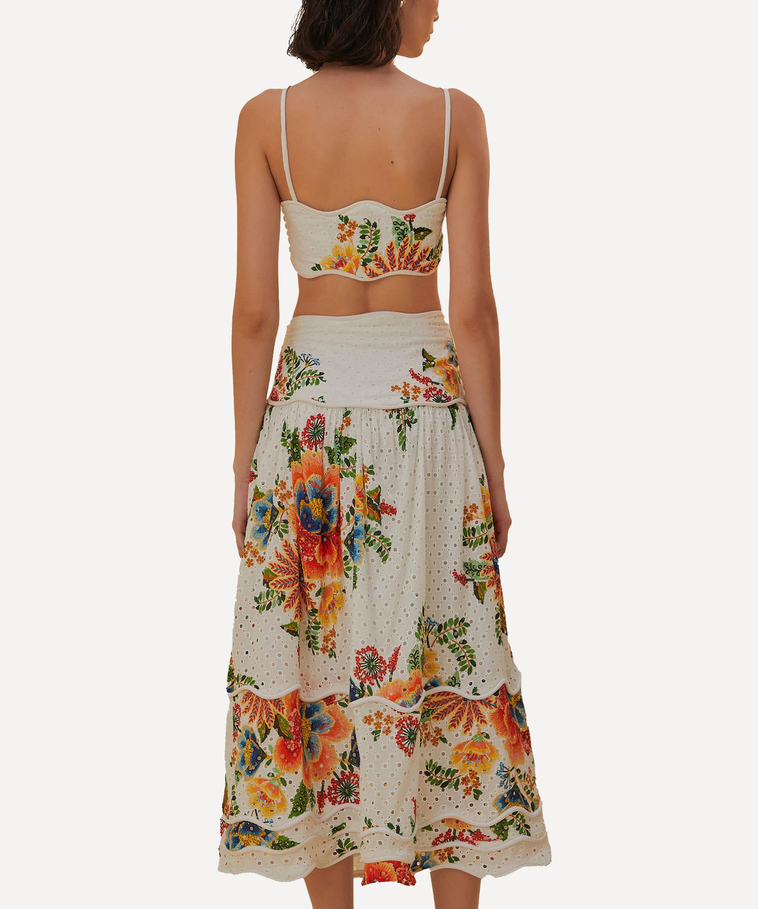 FARM Rio - Delicate Garden Off-White Midi Skirt image number 2