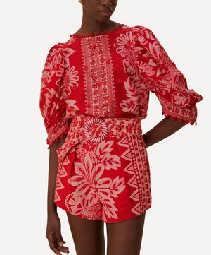 FARM Rio - Flora Tapestry Red Shorts image number 1