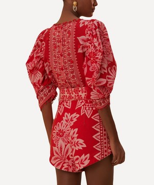FARM Rio - Flora Tapestry Red Shorts image number 2