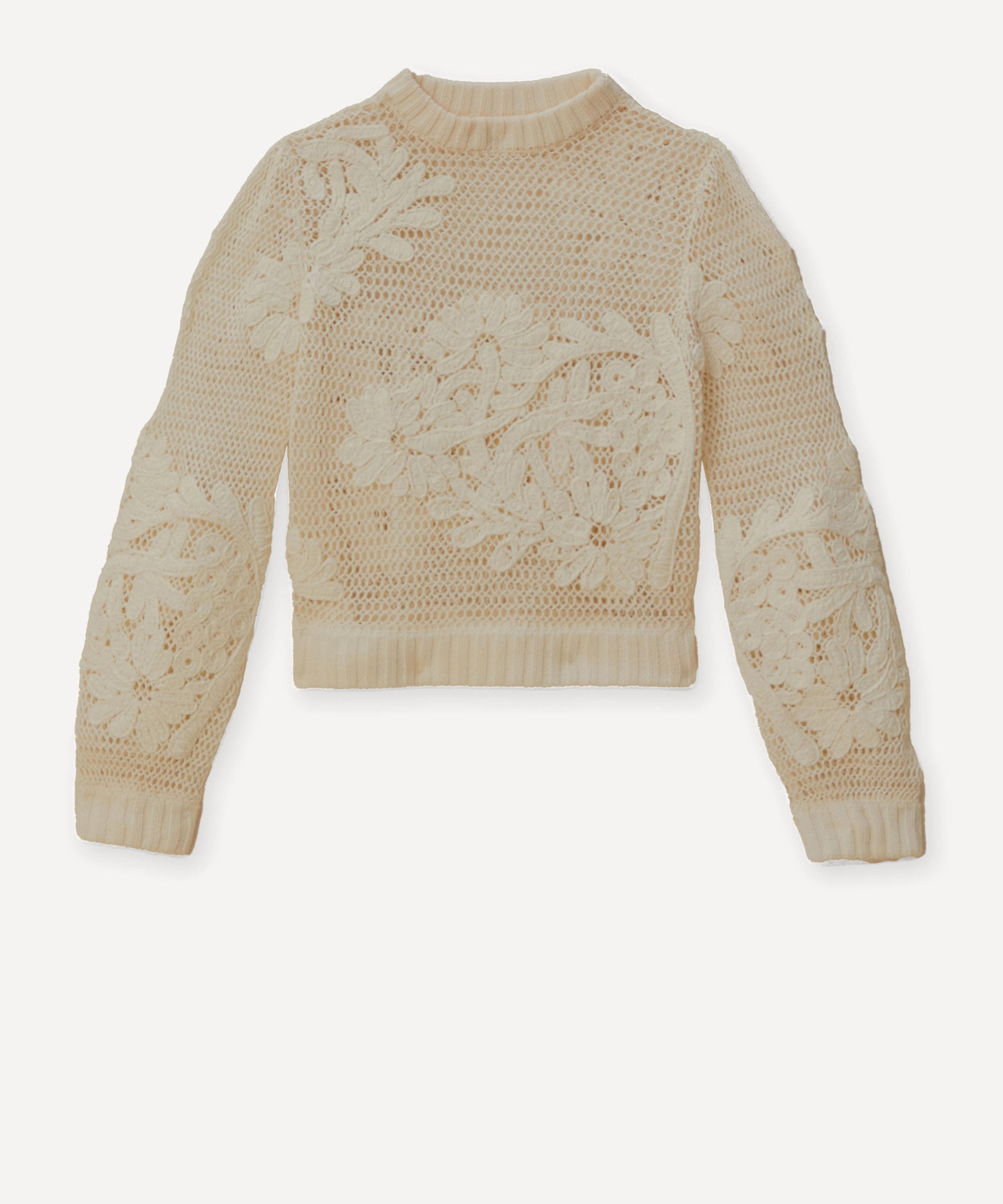 FARM Rio - White Embroidered Knit Jumper