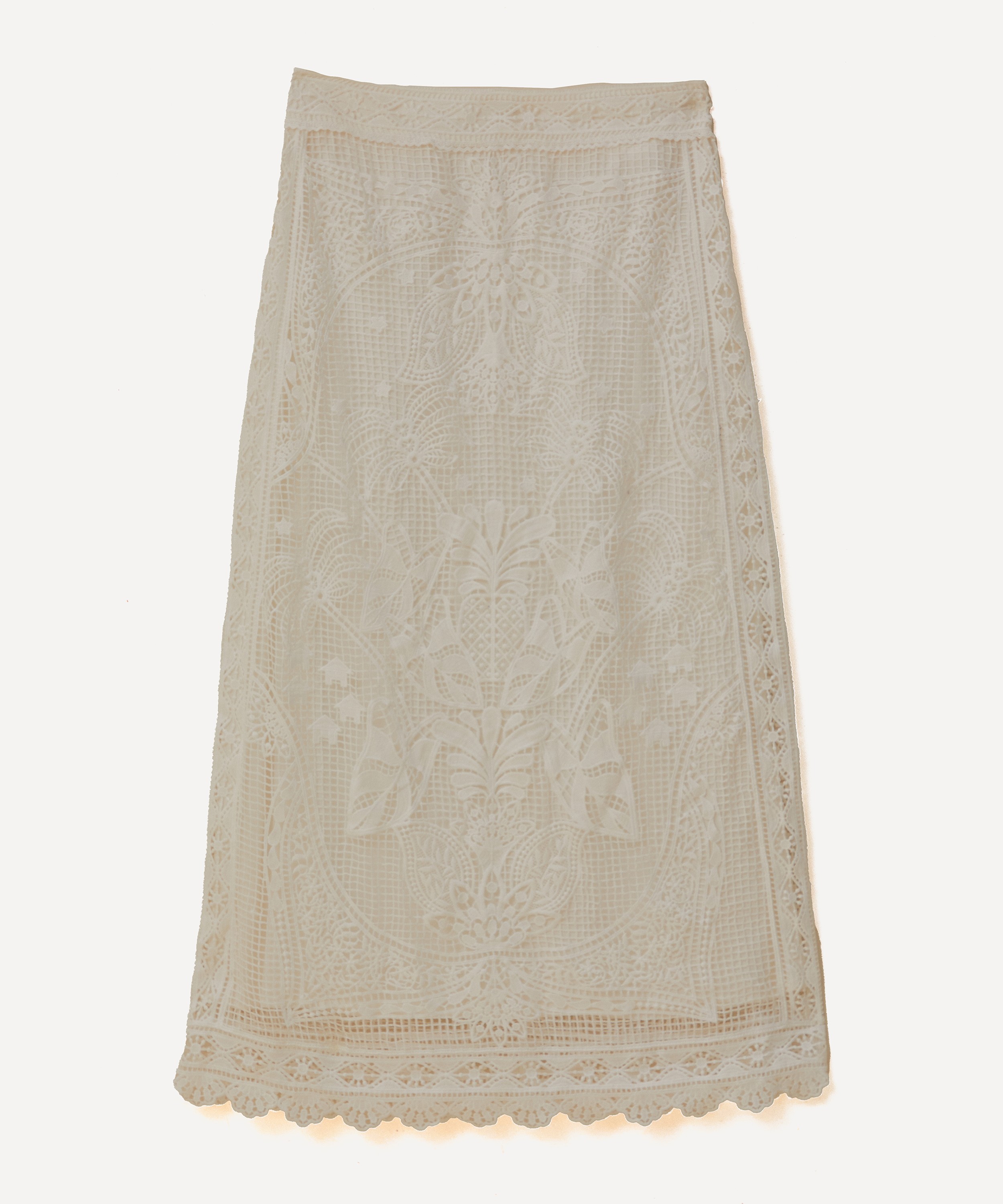 FARM Rio - White Guipure Midi Skirt image number 0