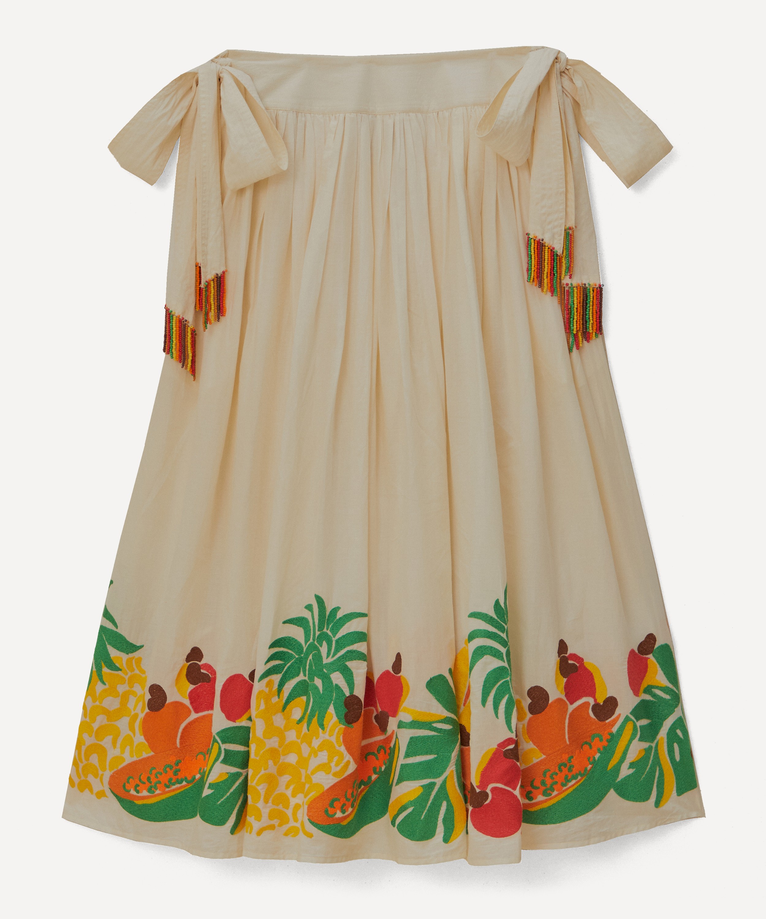 FARM Rio - Embroidered Fruits Side Bow Midi Skirt image number 0