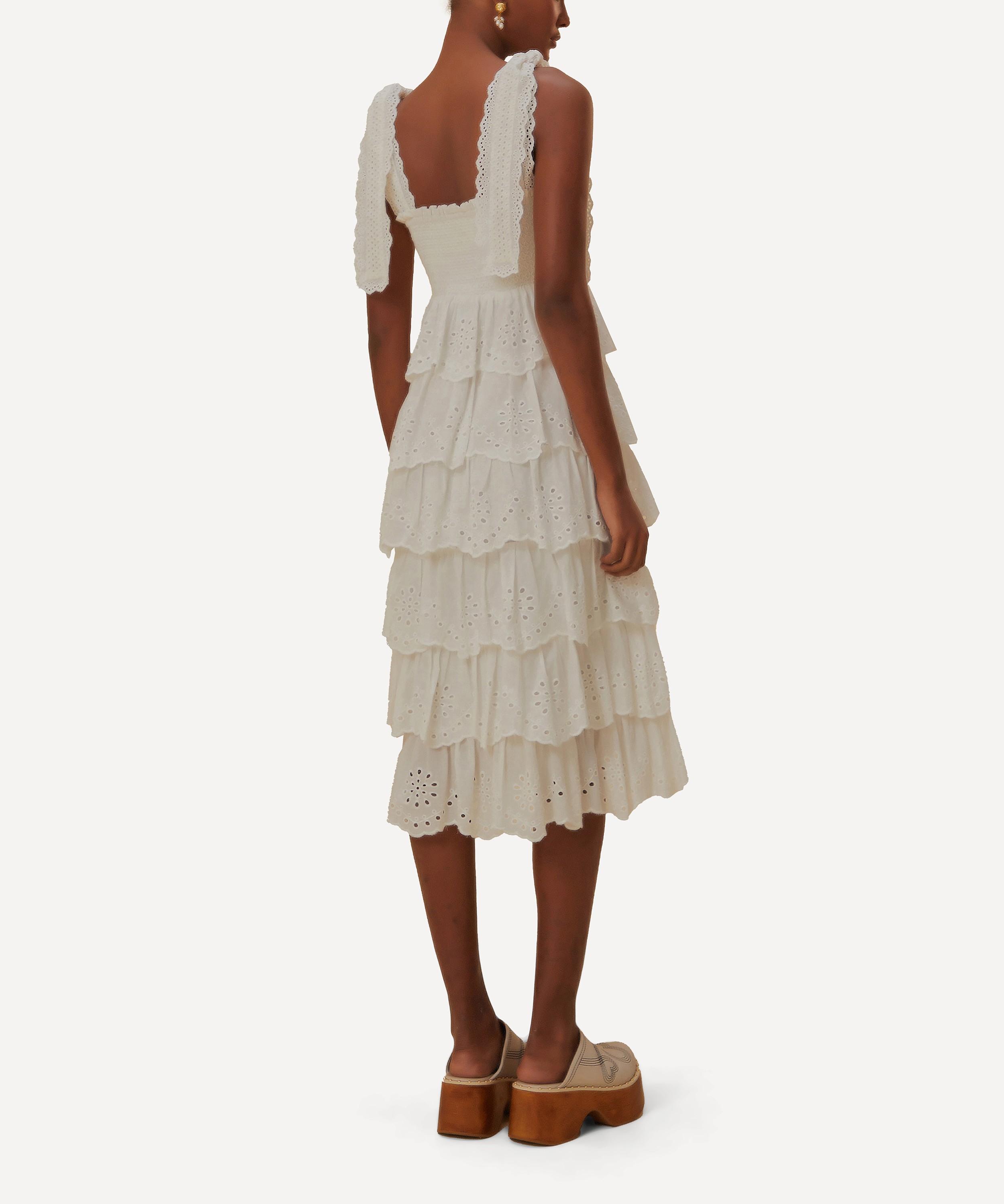 FARM Rio - Embroidered Ruffle Midi Dress image number 1