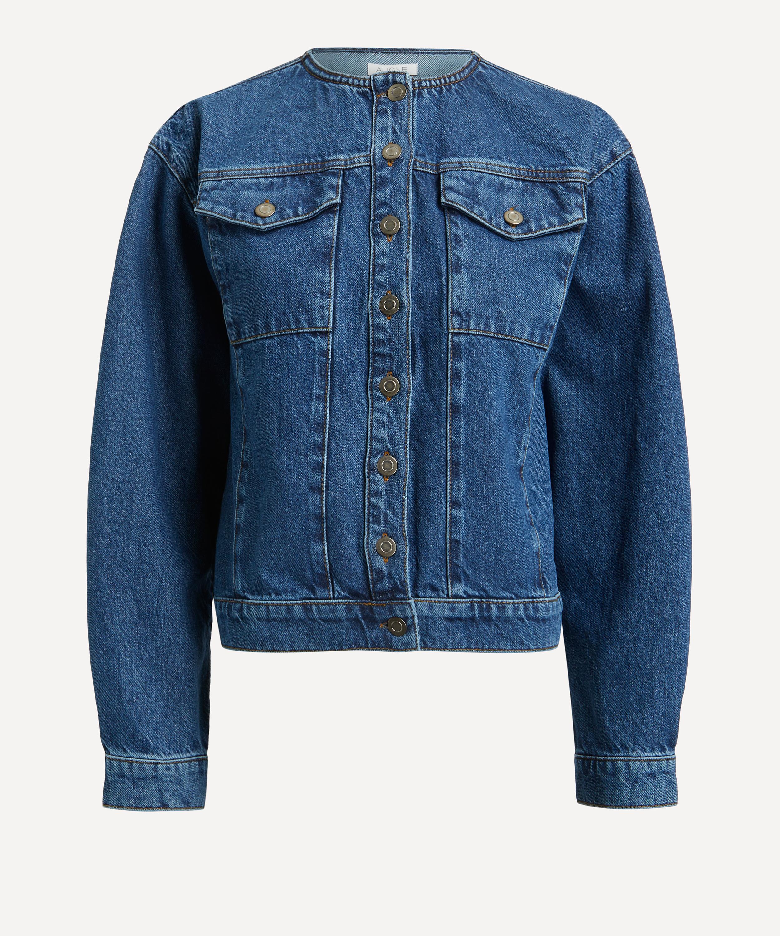 Aligne - Moto Collarless Denim Jacket image number 0