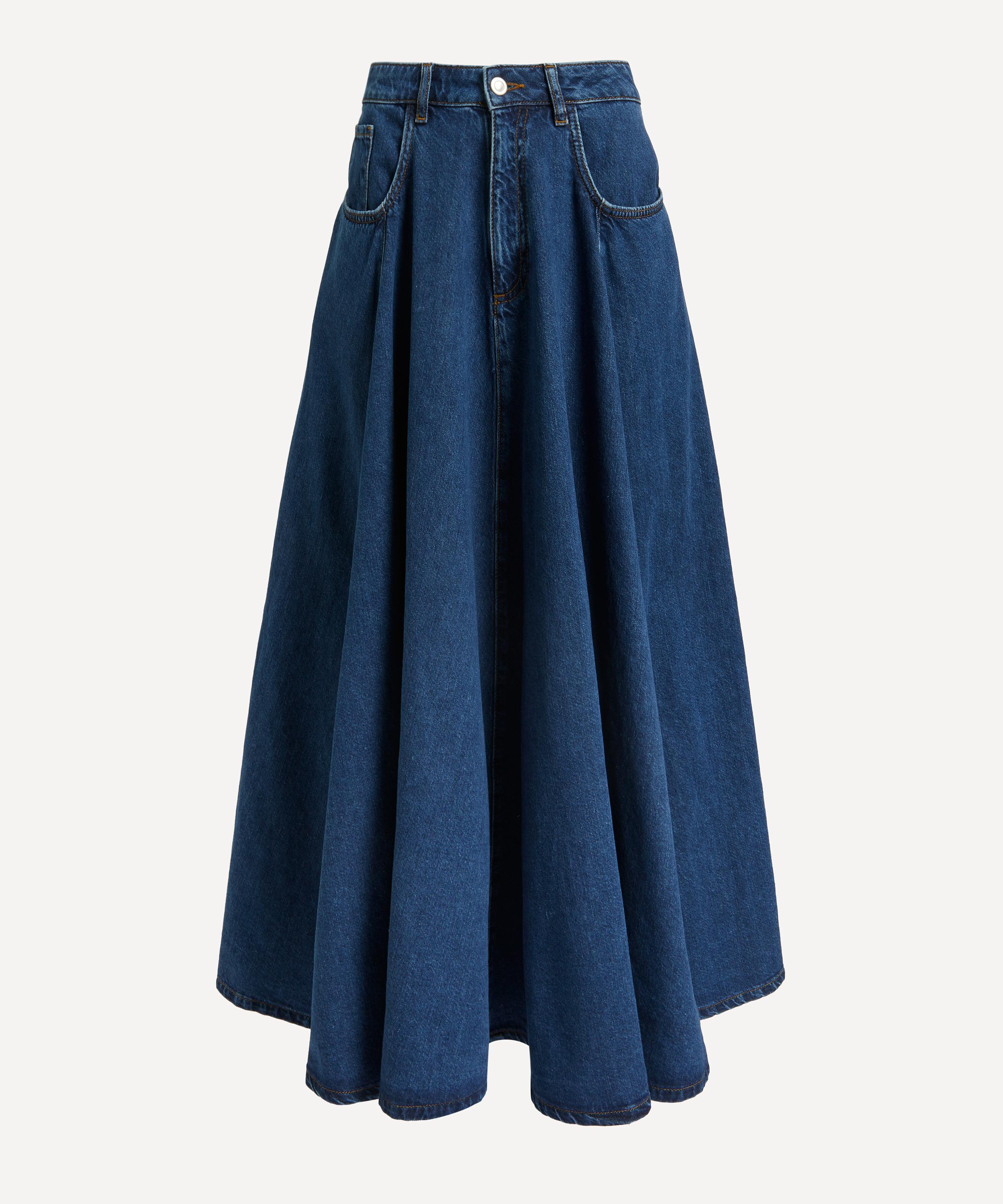 Aligne Luna Volume Denim Maxi-Skirt | Liberty