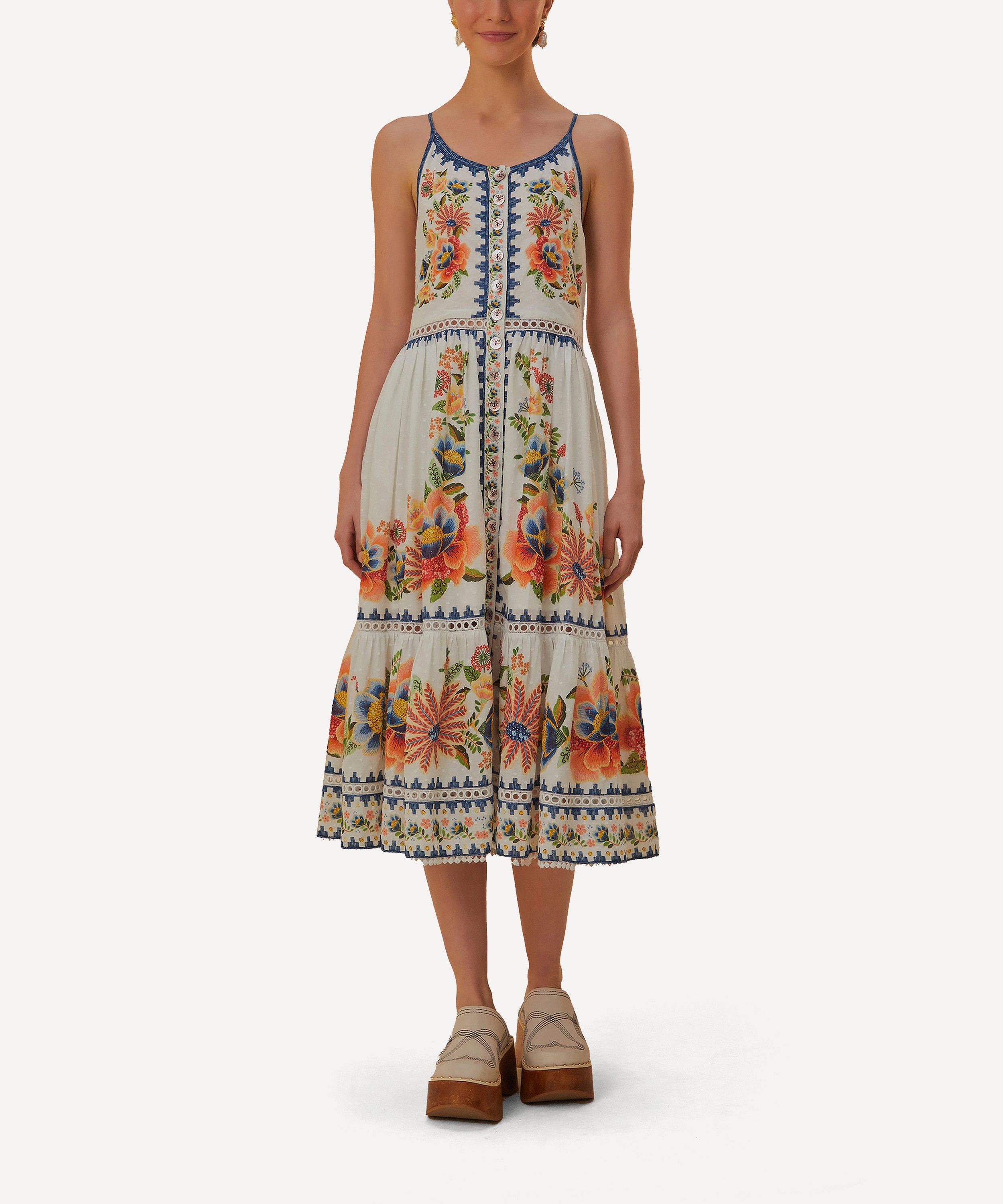 FARM Rio - Delicate Garden Off-White Midi Dress image number 1