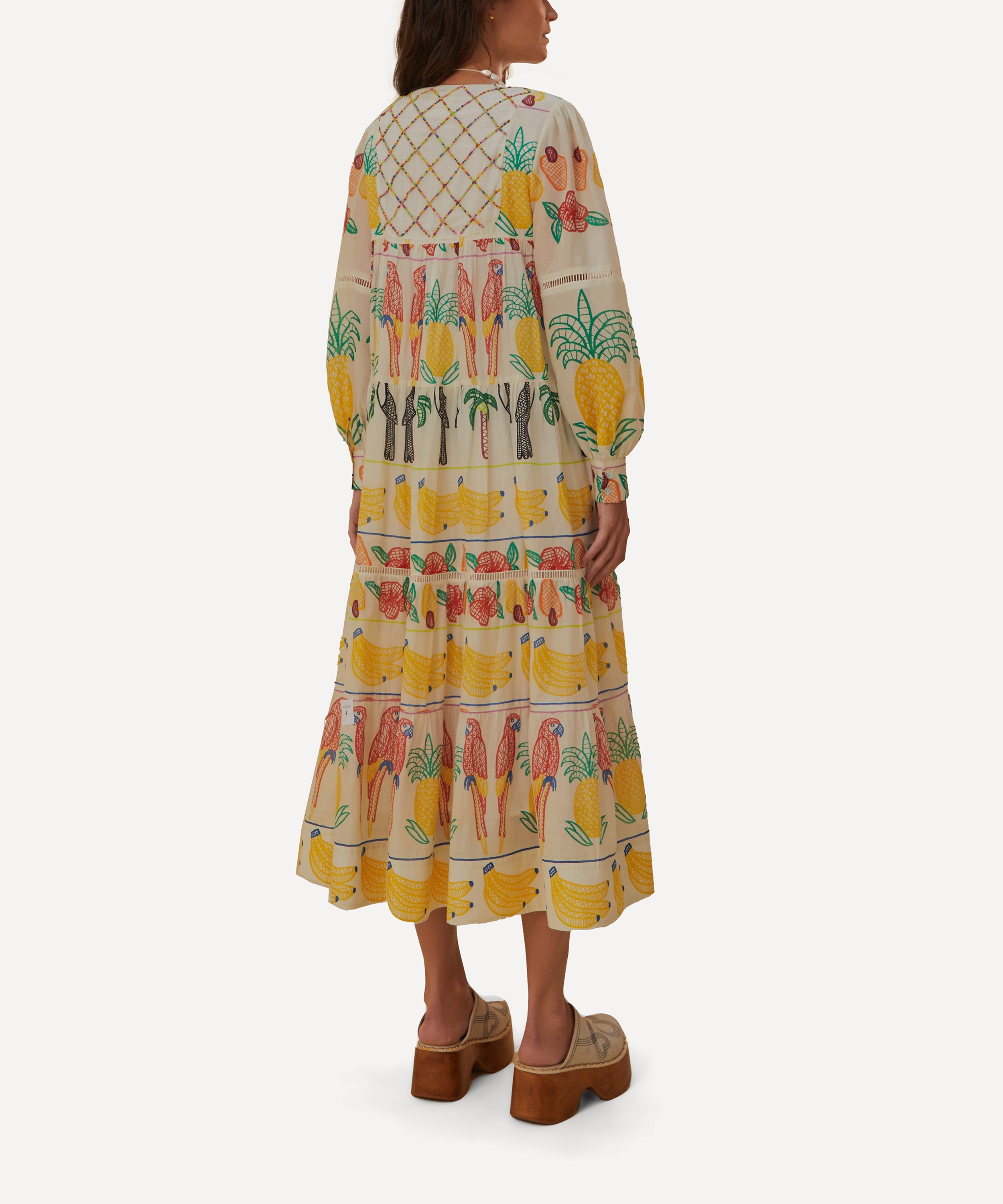 FARM Rio - Tropicolors Yoke Embroidered Midi Dress image number 1