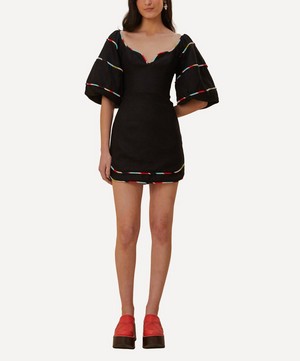FARM Rio - Black Coloured Stripes Mini-Dress image number 1