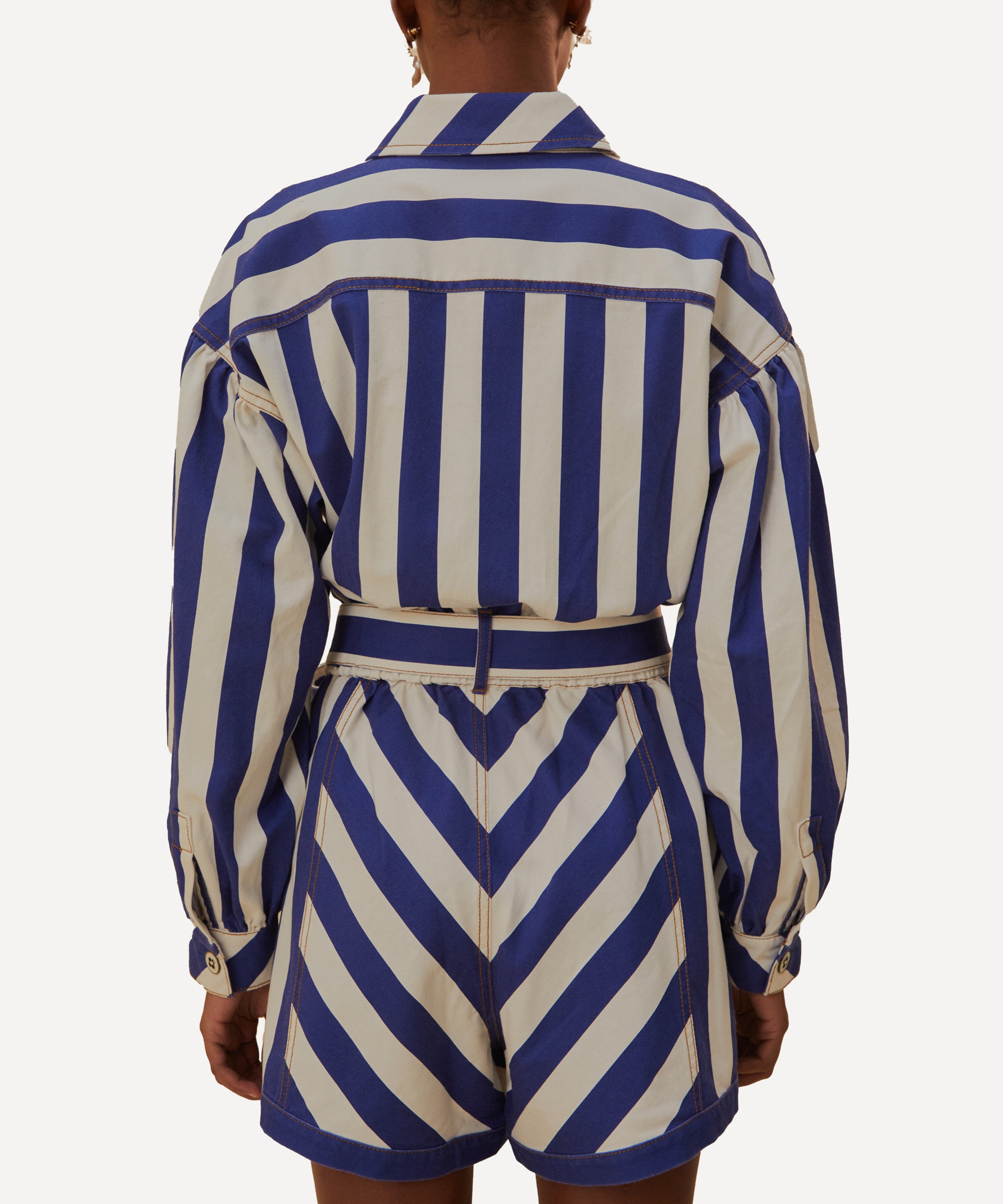 FARM Rio - Blue and White Stripe Jumpsuit image number 2