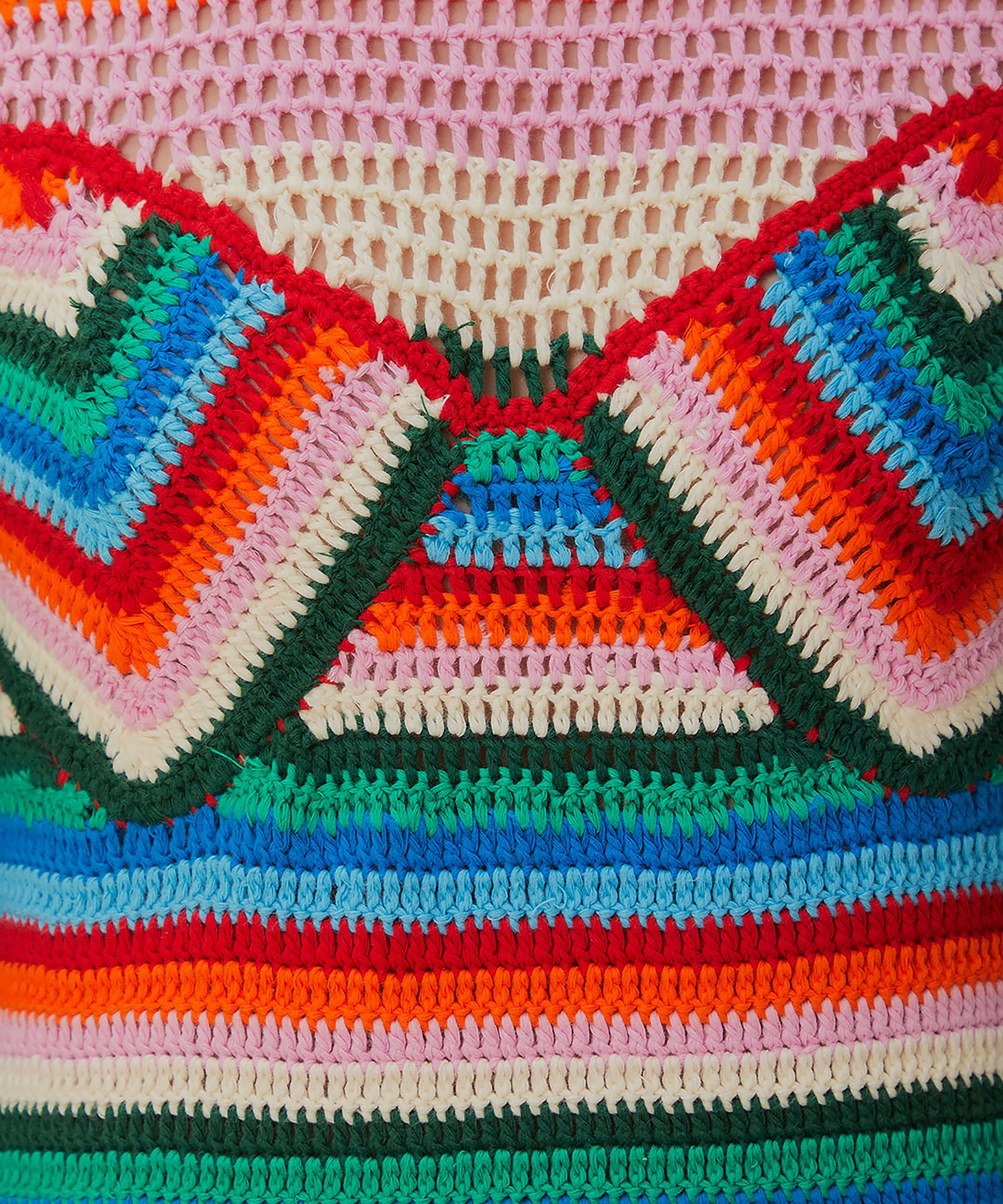 FARM Rio - Colourful Striped Crochet Midi Dress image number 3