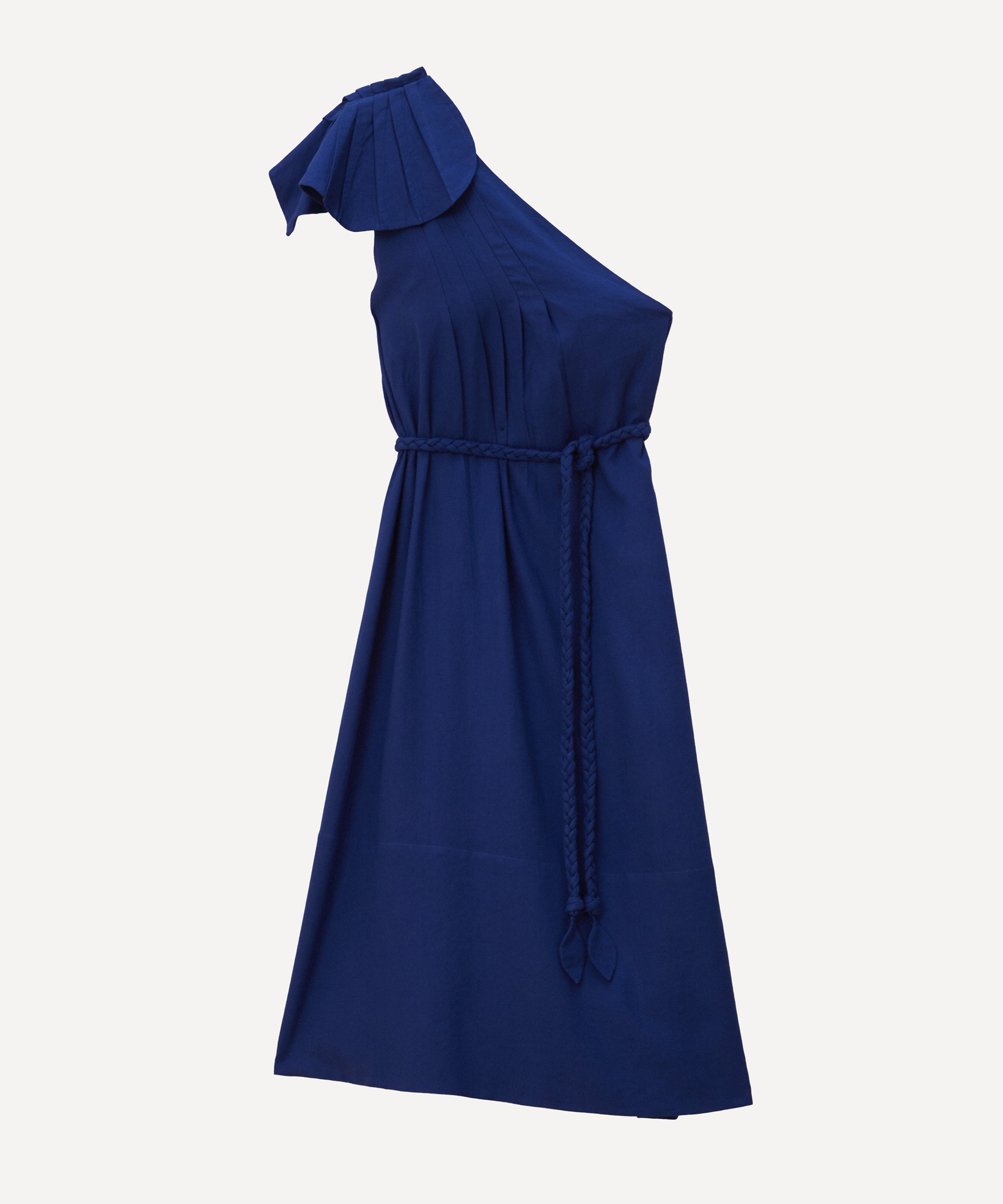 FARM Rio - Navy Blue One Shoulder Leaf Maxi Dress image number 0