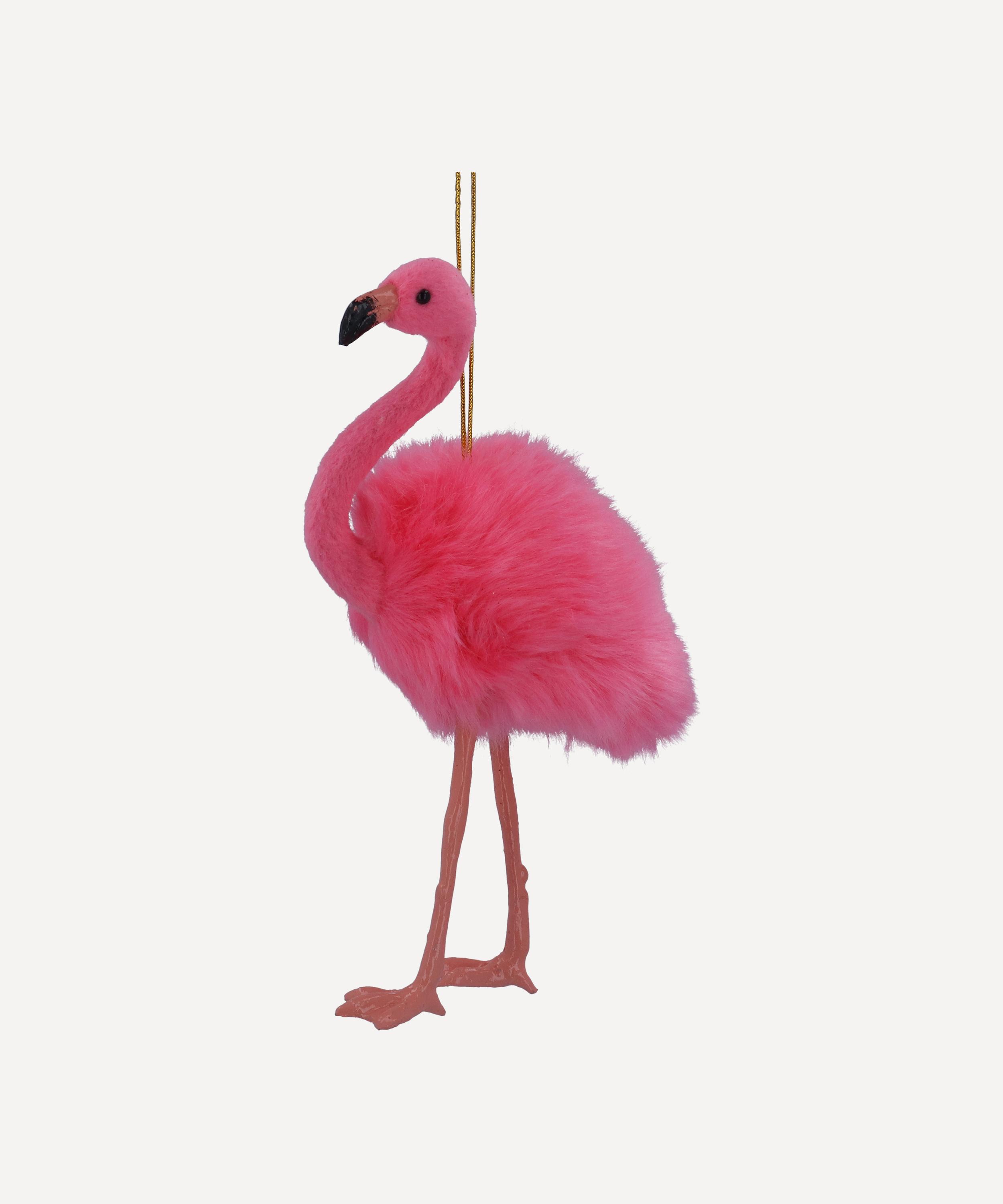 Christmas - Faux Fur Flamingo Ornament image number 0