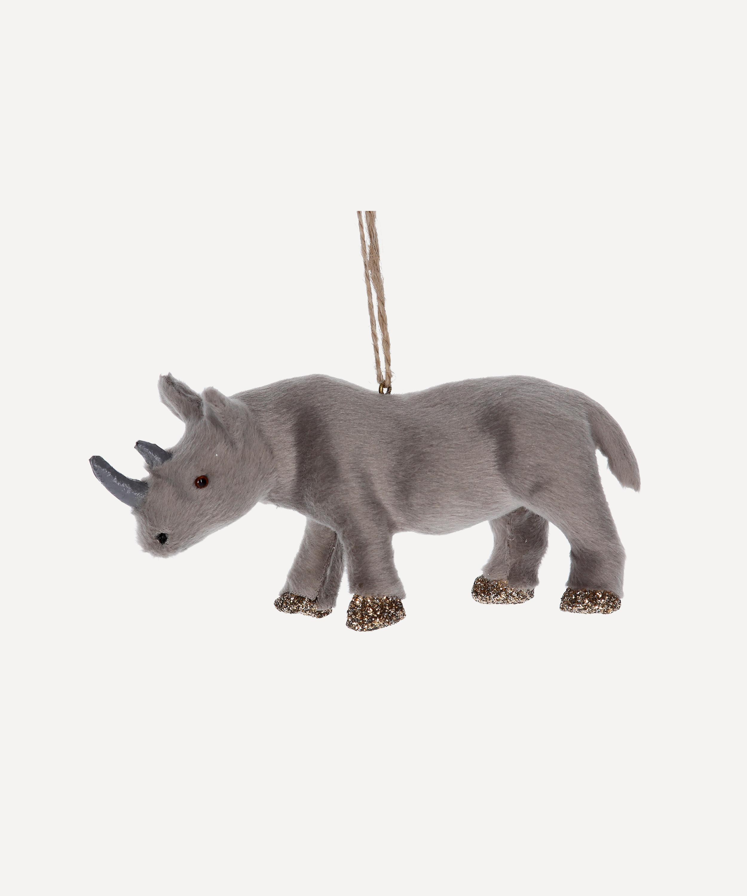 Christmas - Faux Fur Rhino Ornament image number 0