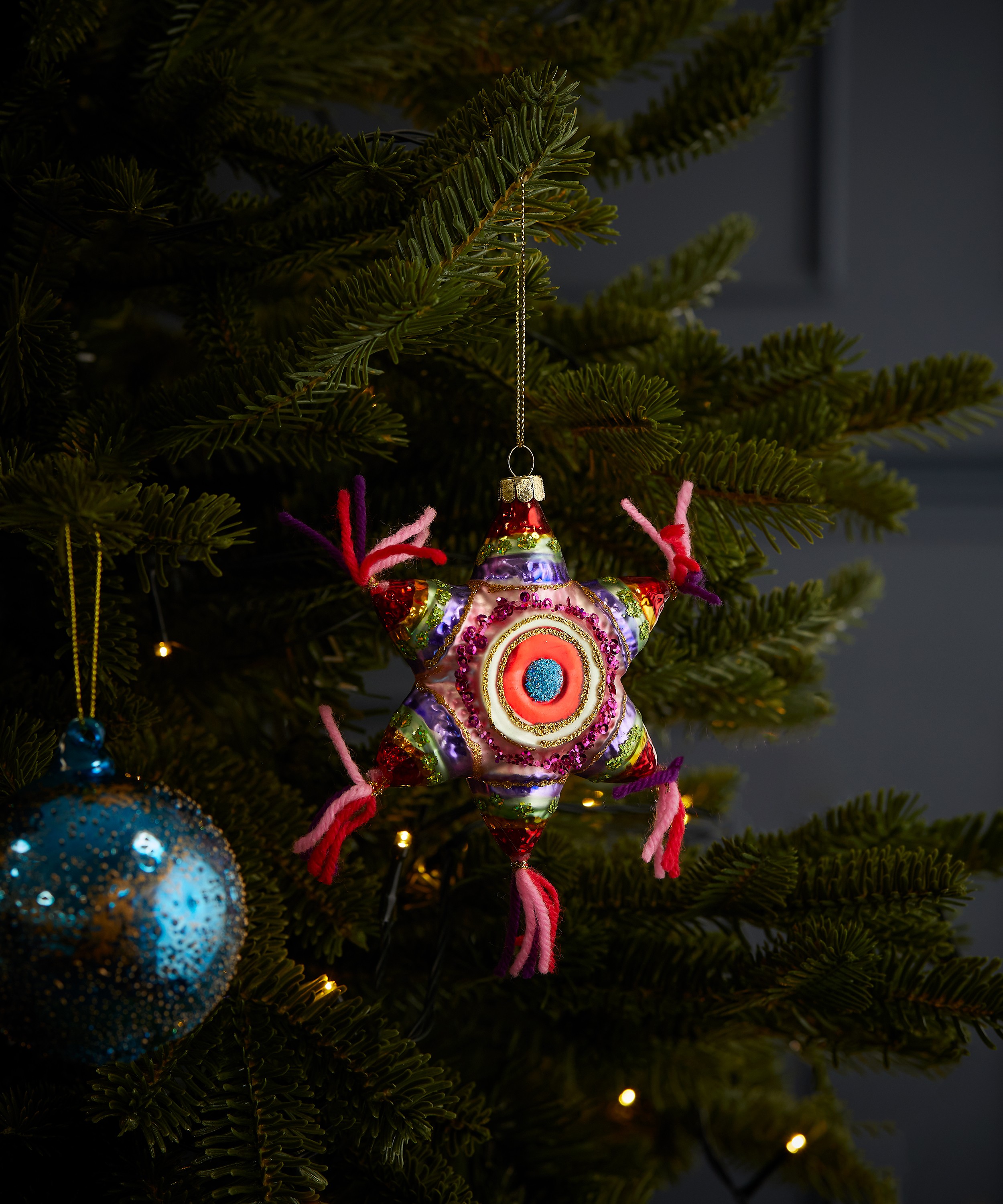 Christmas - Rainbow Ribbon Star Ornament image number 1