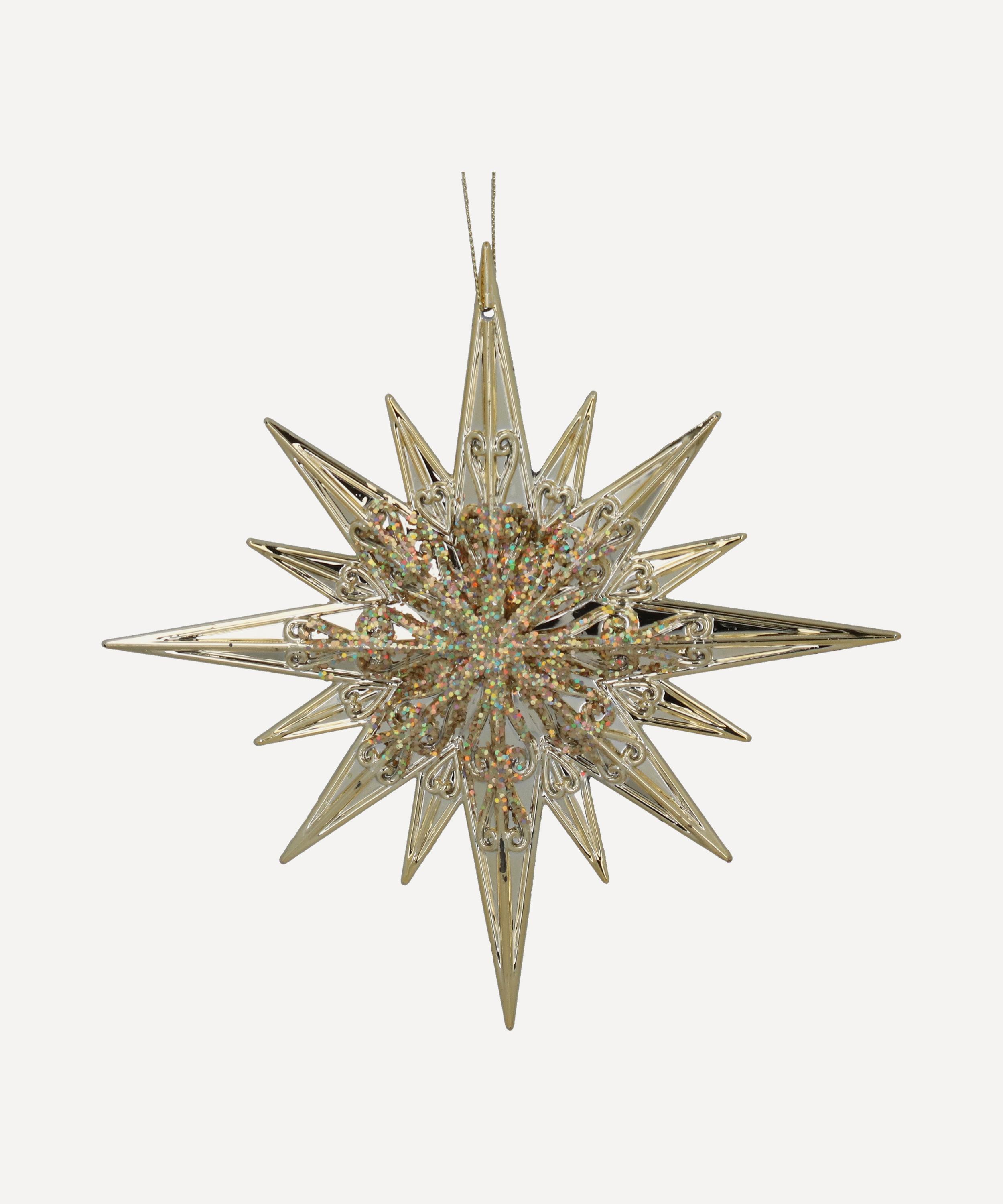 Christmas - Gold Sparkle Star Ornament image number 0