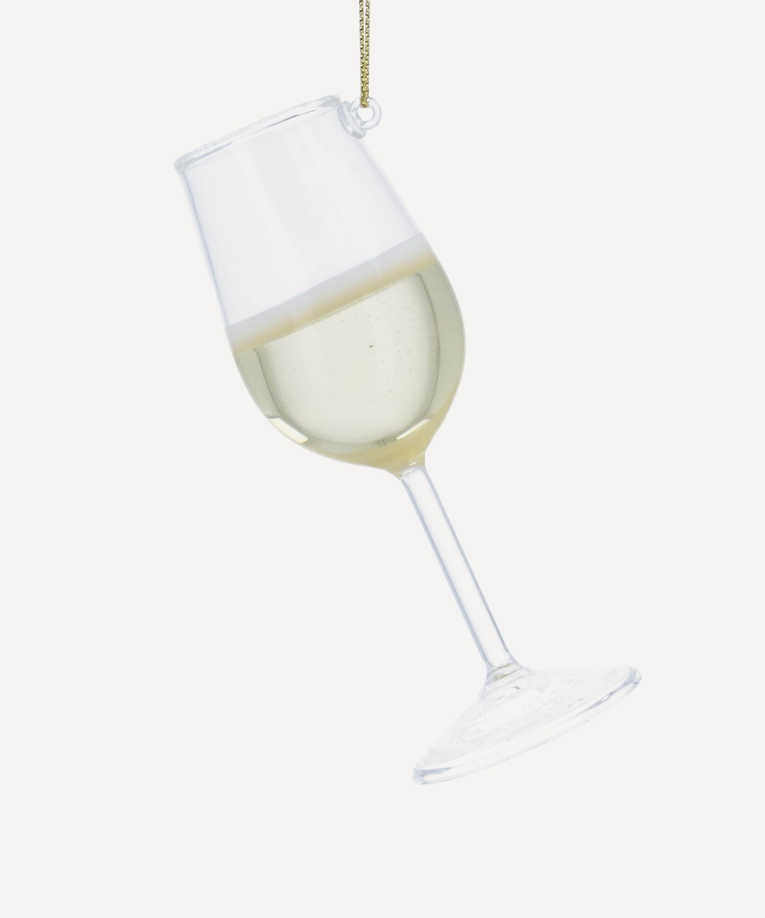 Christmas - White Wine Glass Ornament image number 0