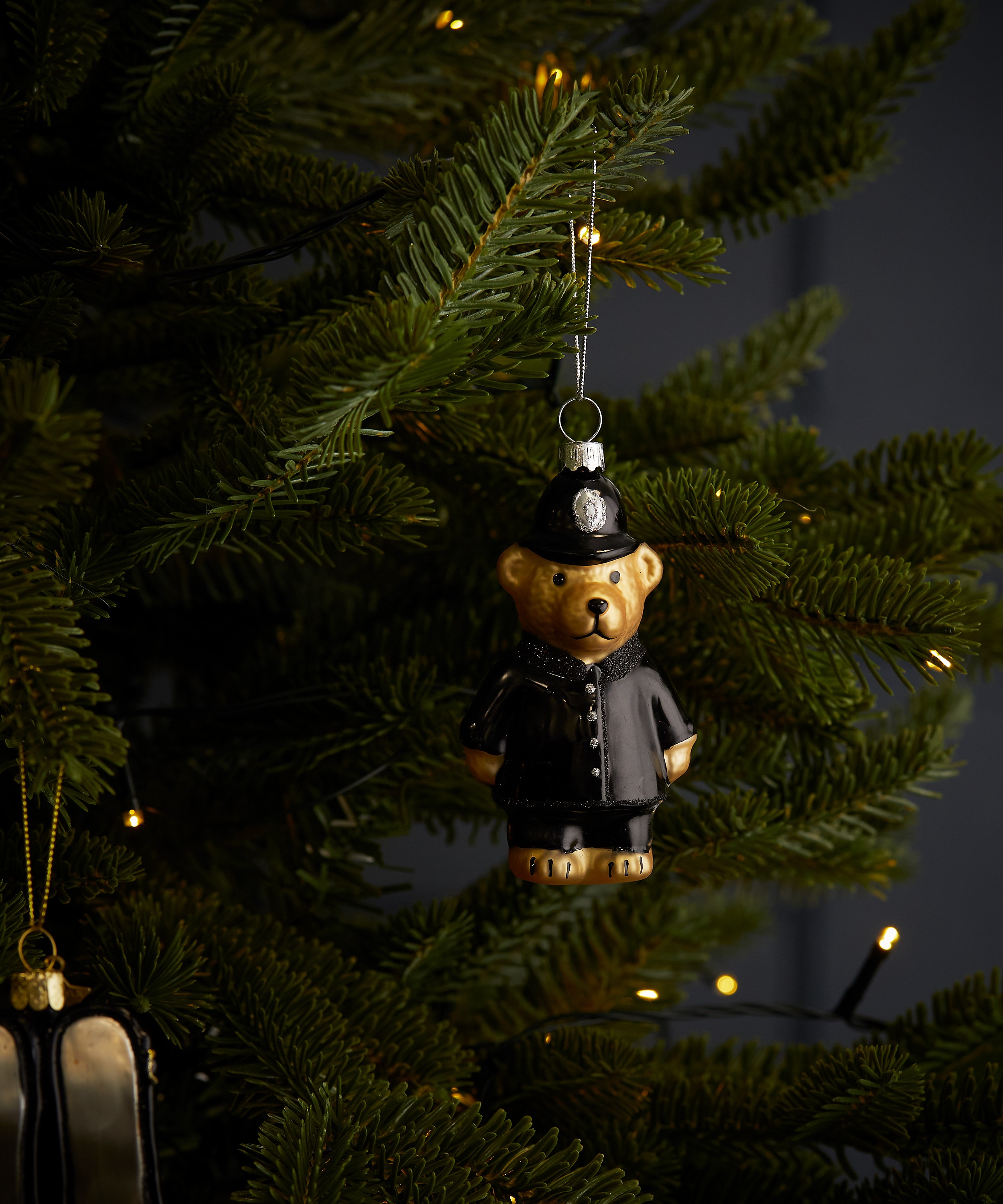 Christmas - Painted Policeman Teddy Ornament image number 1