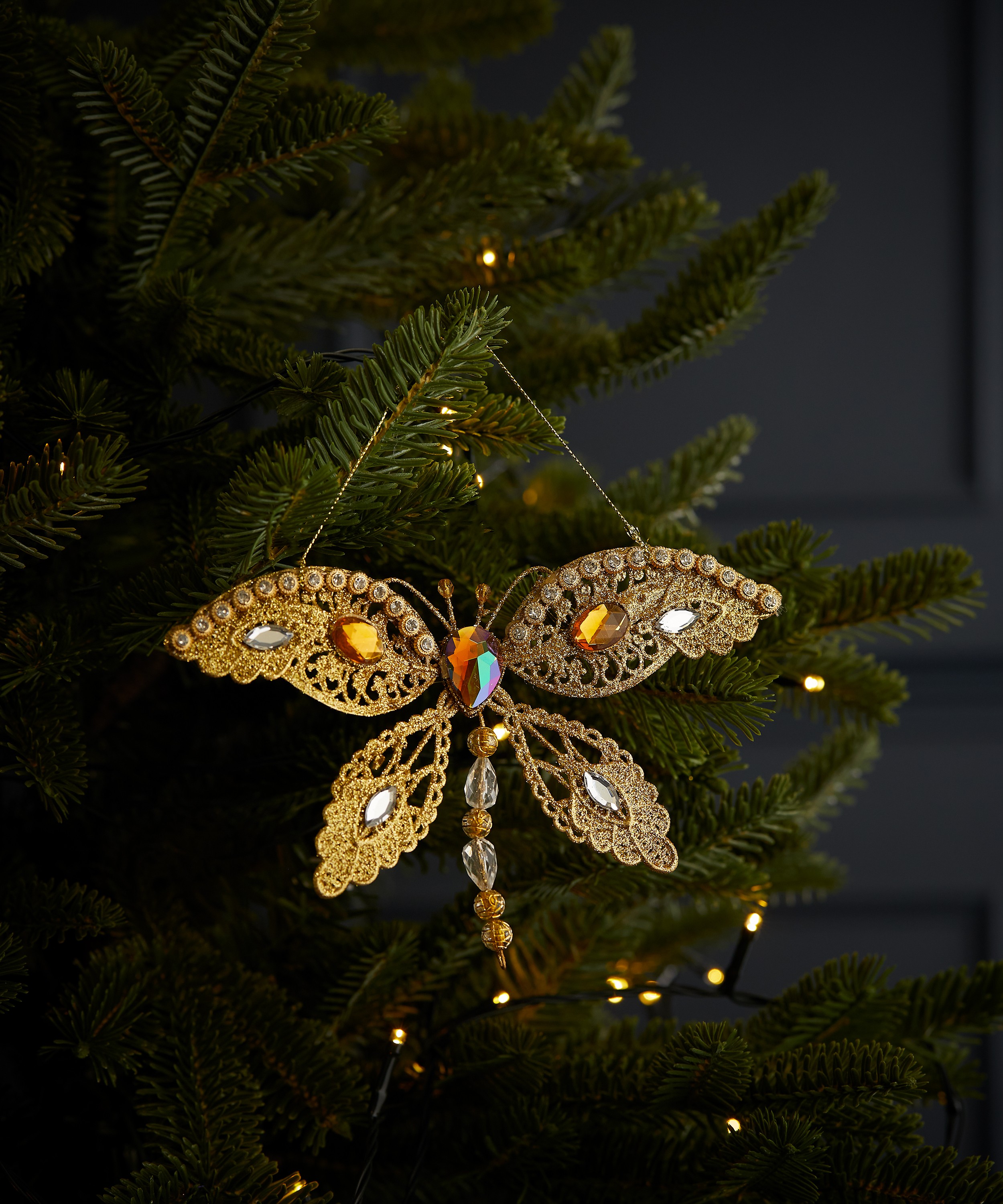 Christmas - Bejewelled Dragonfly Ornament image number 1