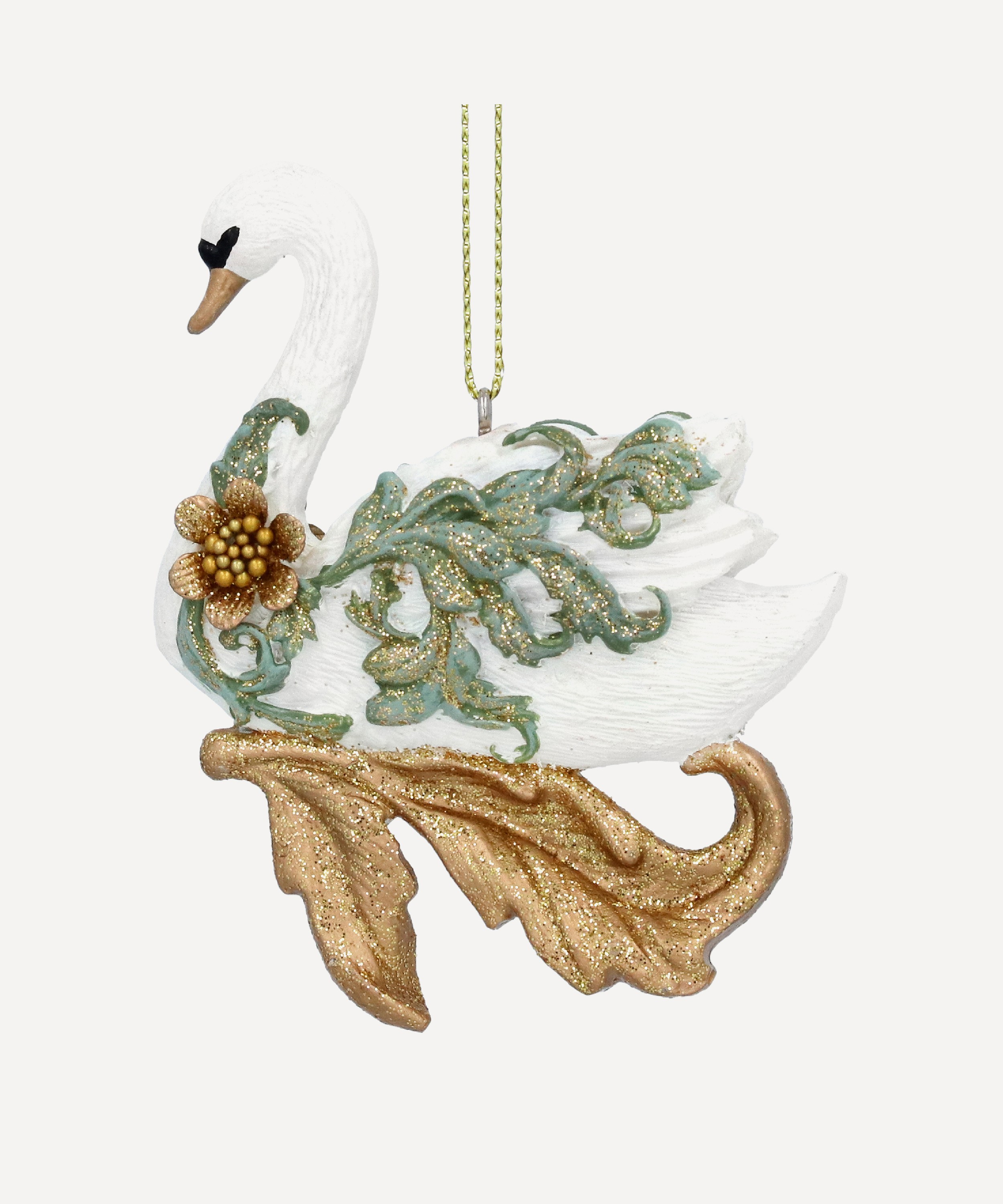 Christmas - Rococo Swan Leaf Ornament