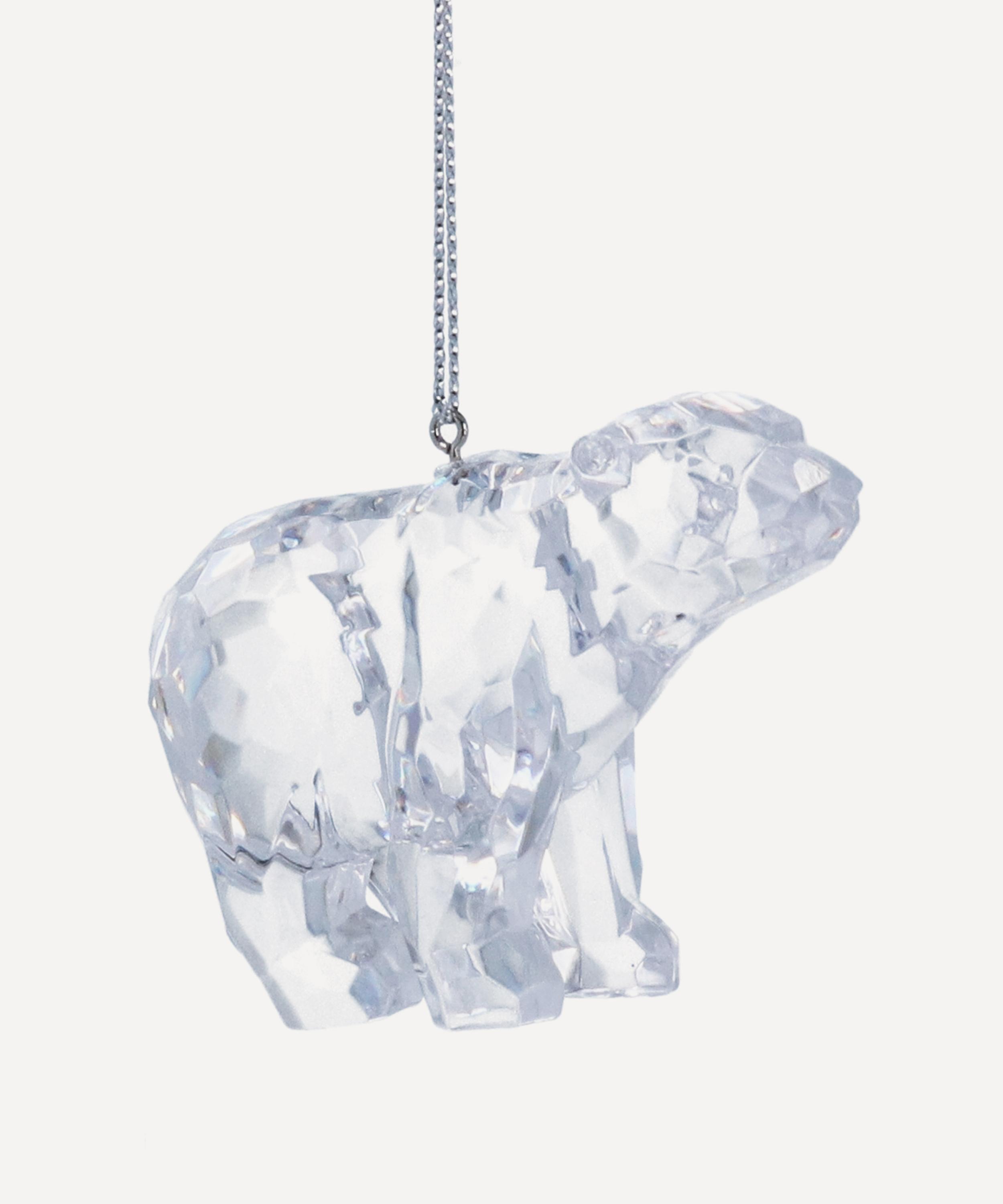 Christmas - Clear Polar Bear Ornament image number 0