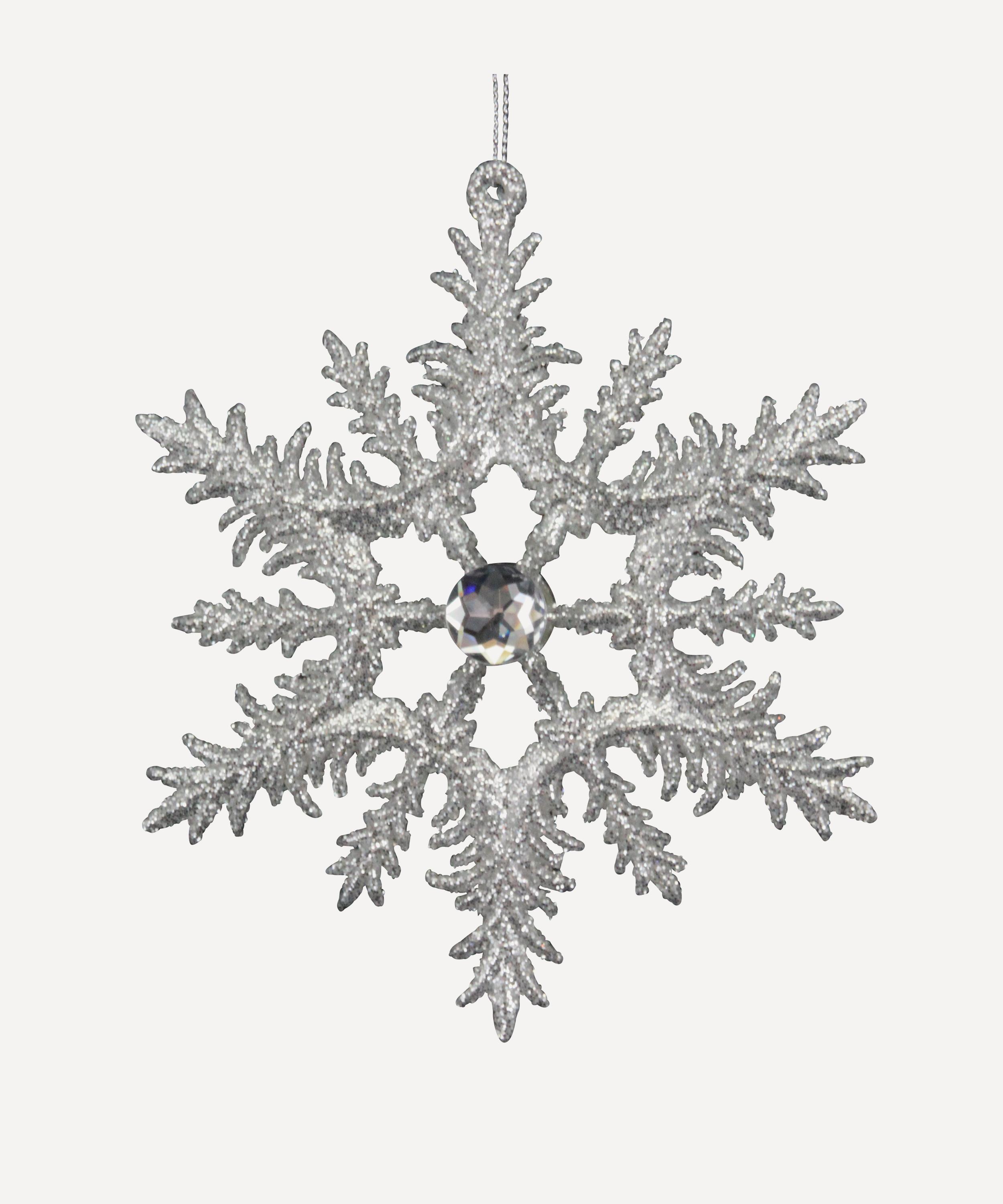 Christmas - Silver Frosted Snowflake Ornament image number 0