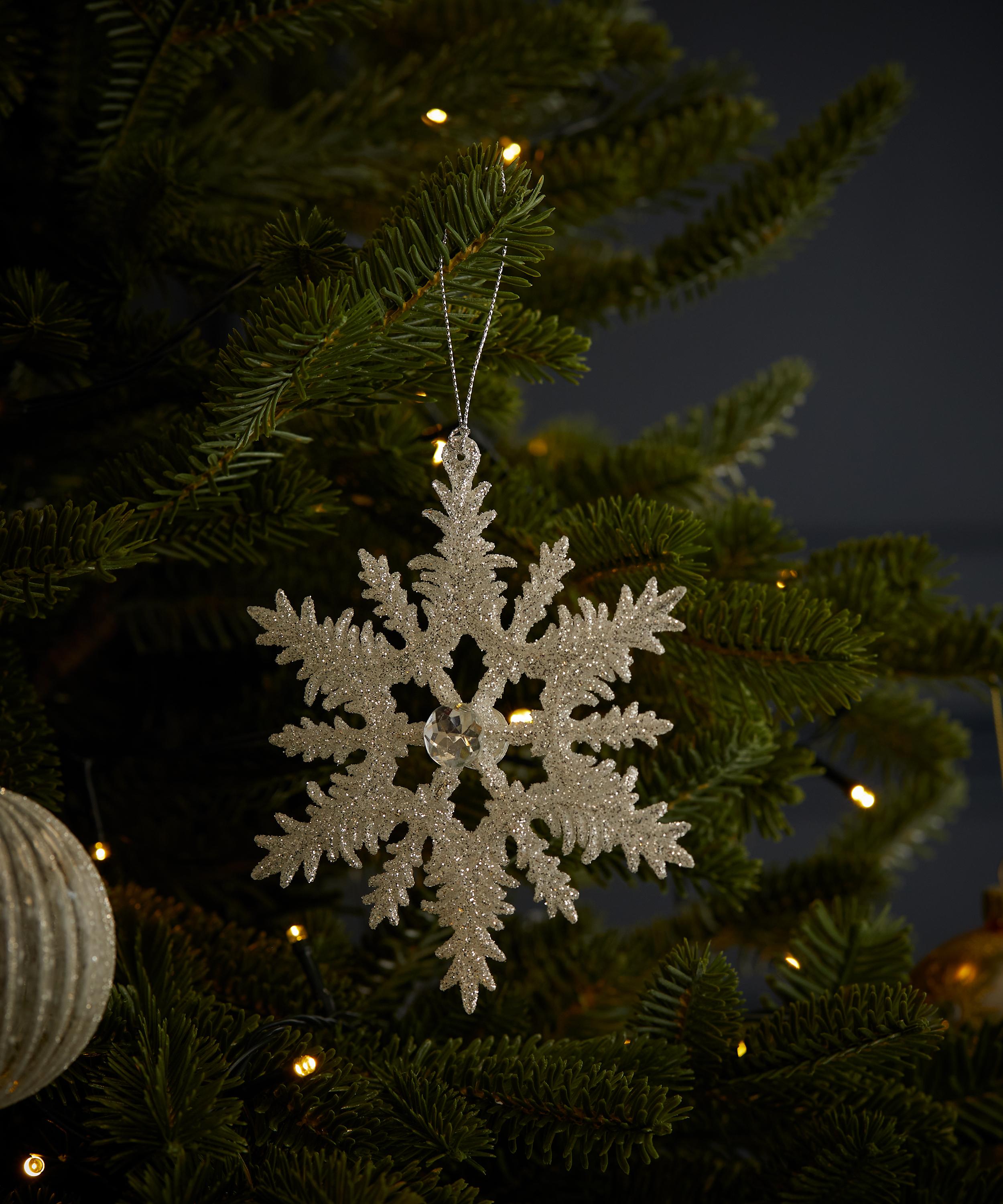 Christmas - Silver Frosted Snowflake Ornament image number 1