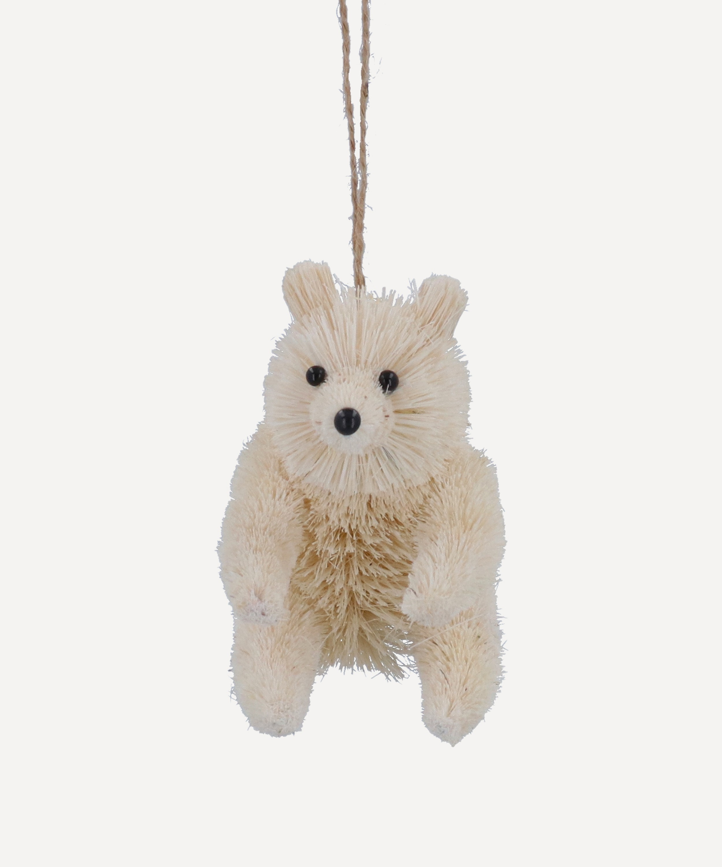 Christmas - Bristle White Bear Ornament image number 0